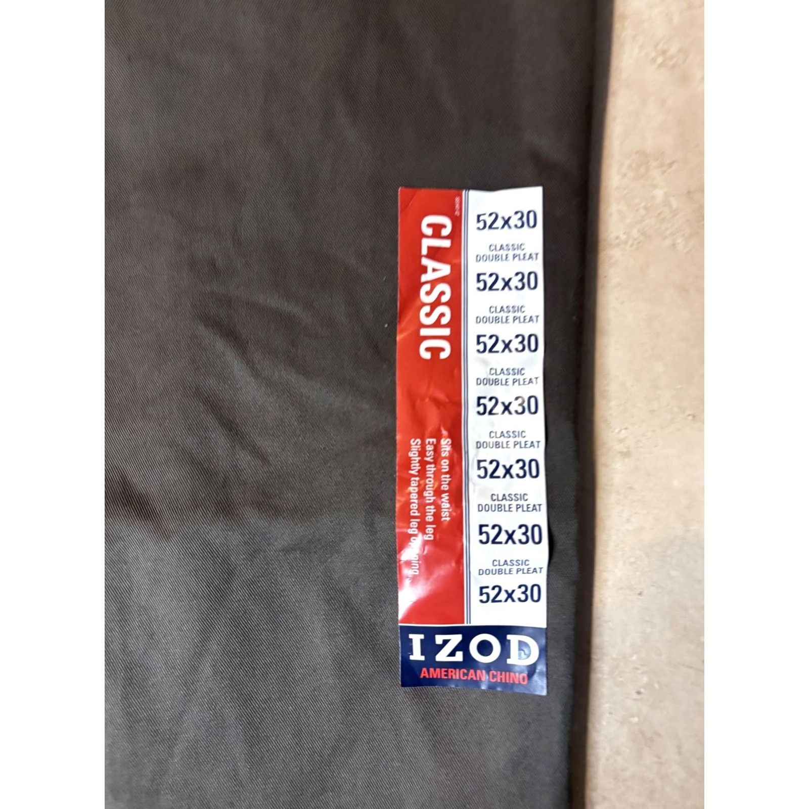 Izod IZOD Men’s Pants Chino 52x30 Big & Tall Green Non Iron Classic Double Pleat Size US 36 / EU 52 - 5 Thumbnail