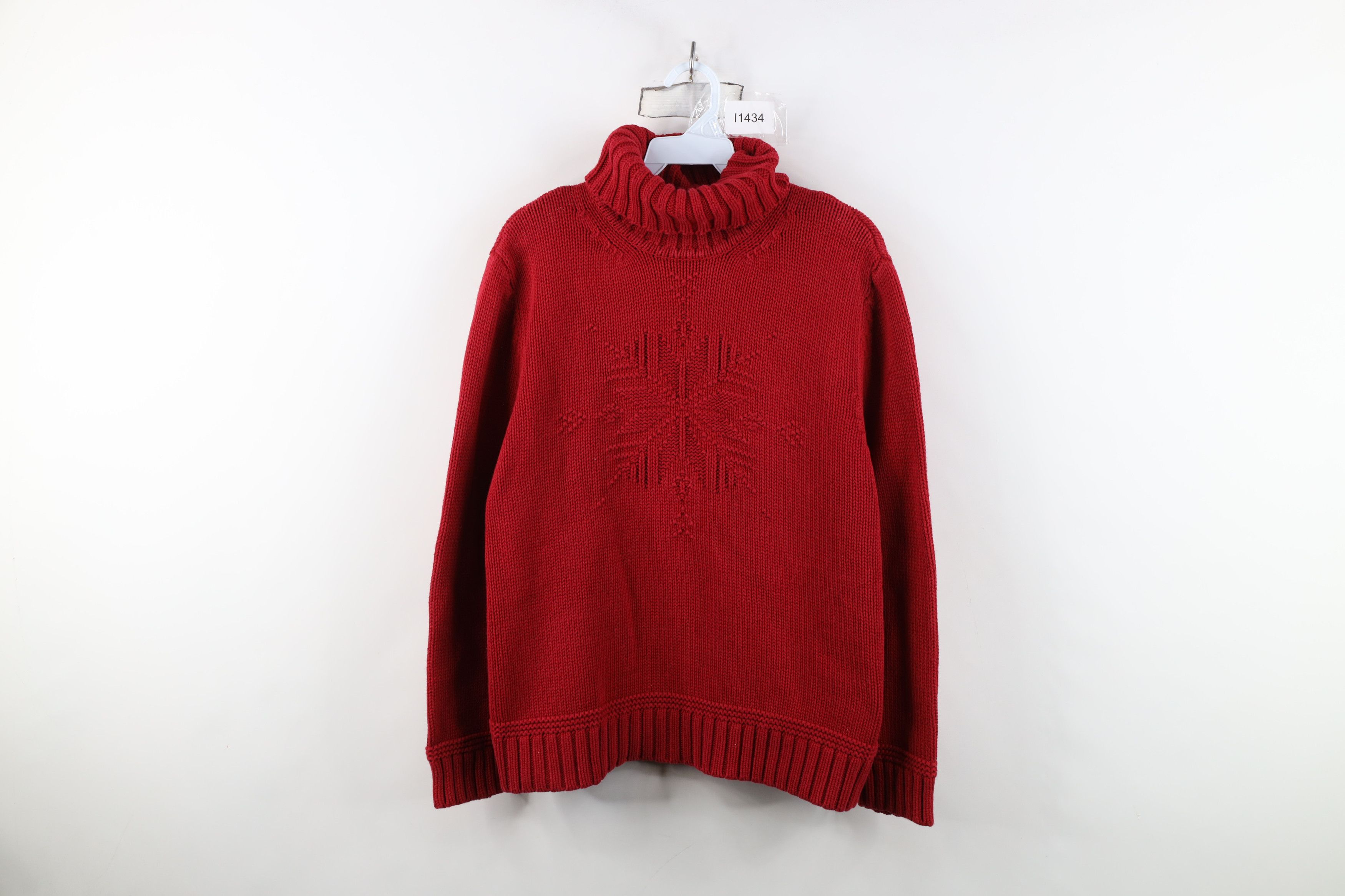 Ralph Lauren Vintage 90s Ralph Lauren Snowflake Knit Turtleneck Sweater Size L / US 10 / IT 46 - 1 Thumbnail