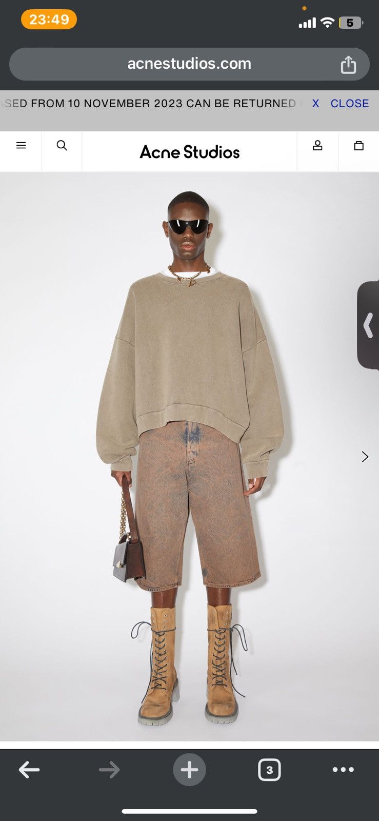 Acne Studios Acne Studios Brown Logo Patch Sweatshirt Crewneck Size US M / EU 48-50 / 2 - 3 Thumbnail