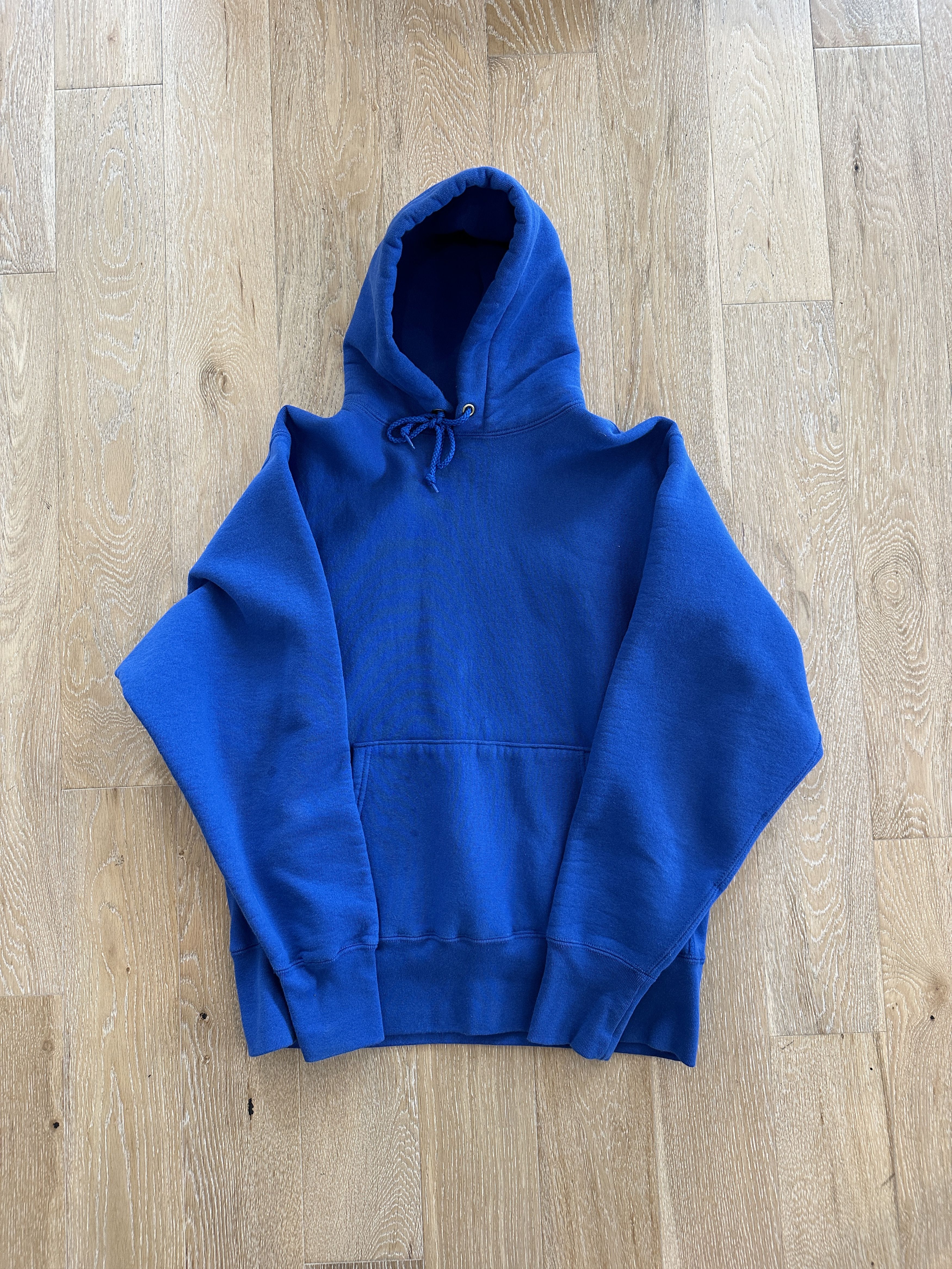 image of Camber 232 Cross-Knit Heavyweight Hooded Pullover Sweatshirt in Royal, Men's (Size Large)