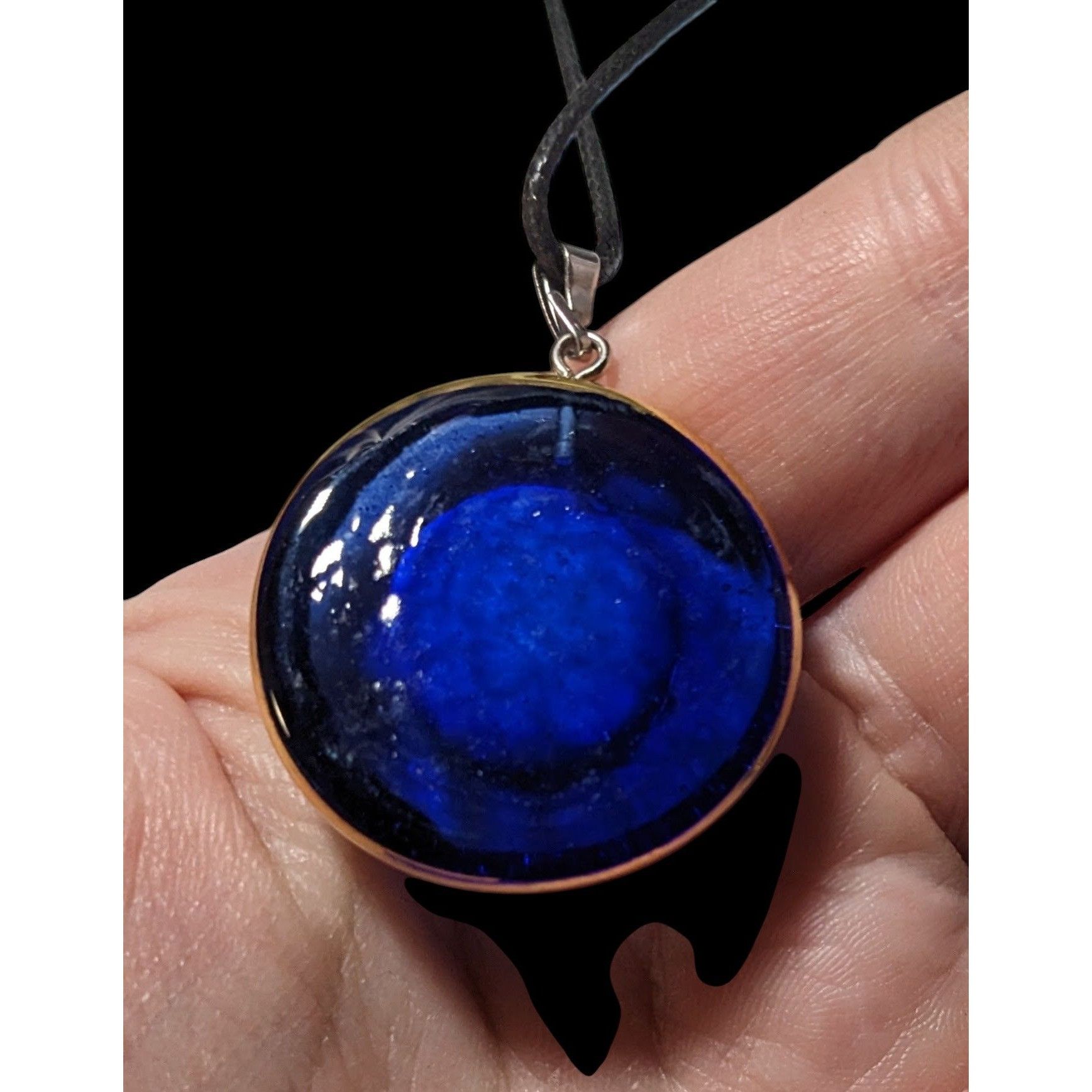 Other Glass Evil Eye Blue And Gold Pendant Necklace Size ONE SIZE - 5 Thumbnail
