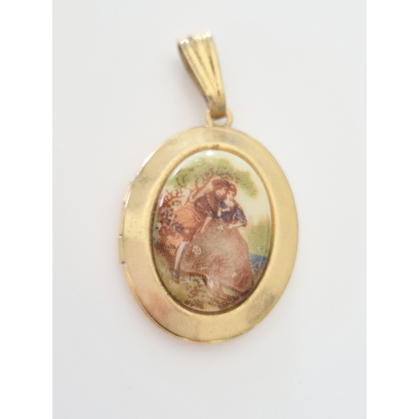Other Vintage Porcelain Victorian Locket Size ONE SIZE - 4 Thumbnail