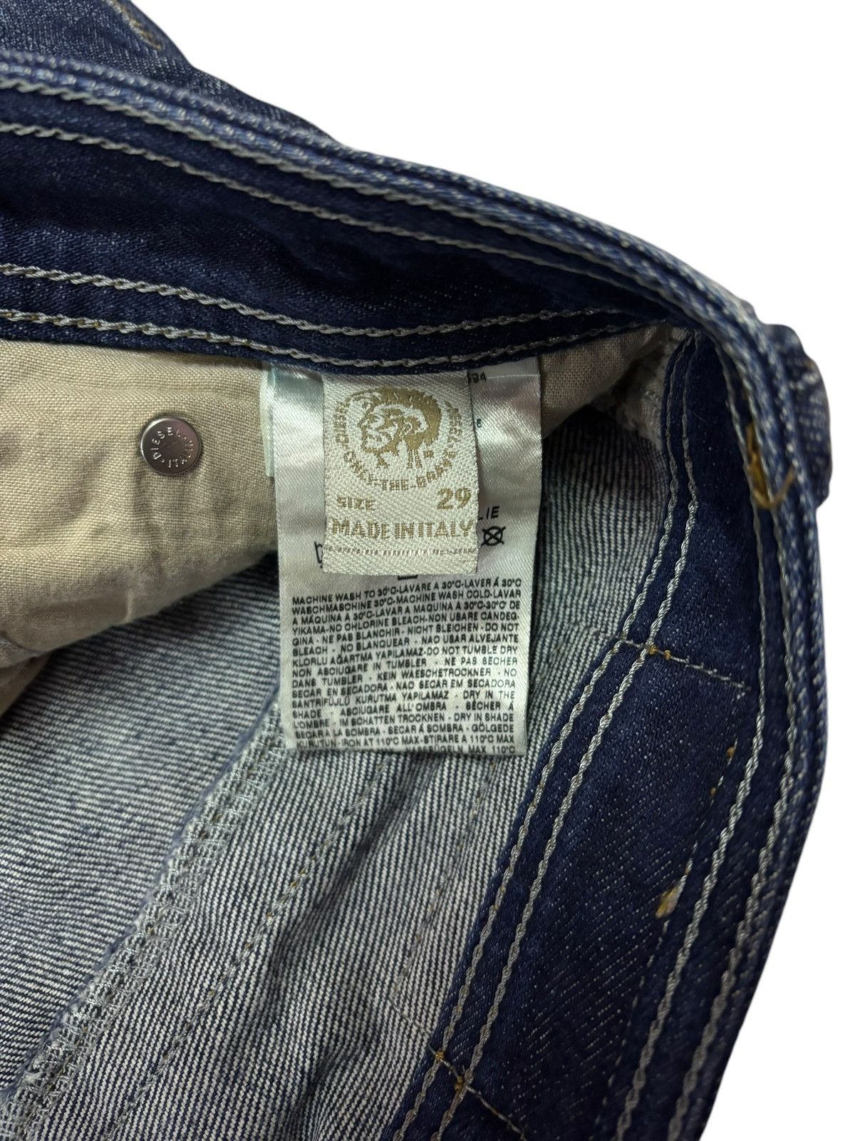 Diesel × Vintage Italy Diesel Timmen Baumwolle Faded Distressed Jeans Size US 32 / EU 48 - 7 Thumbnail