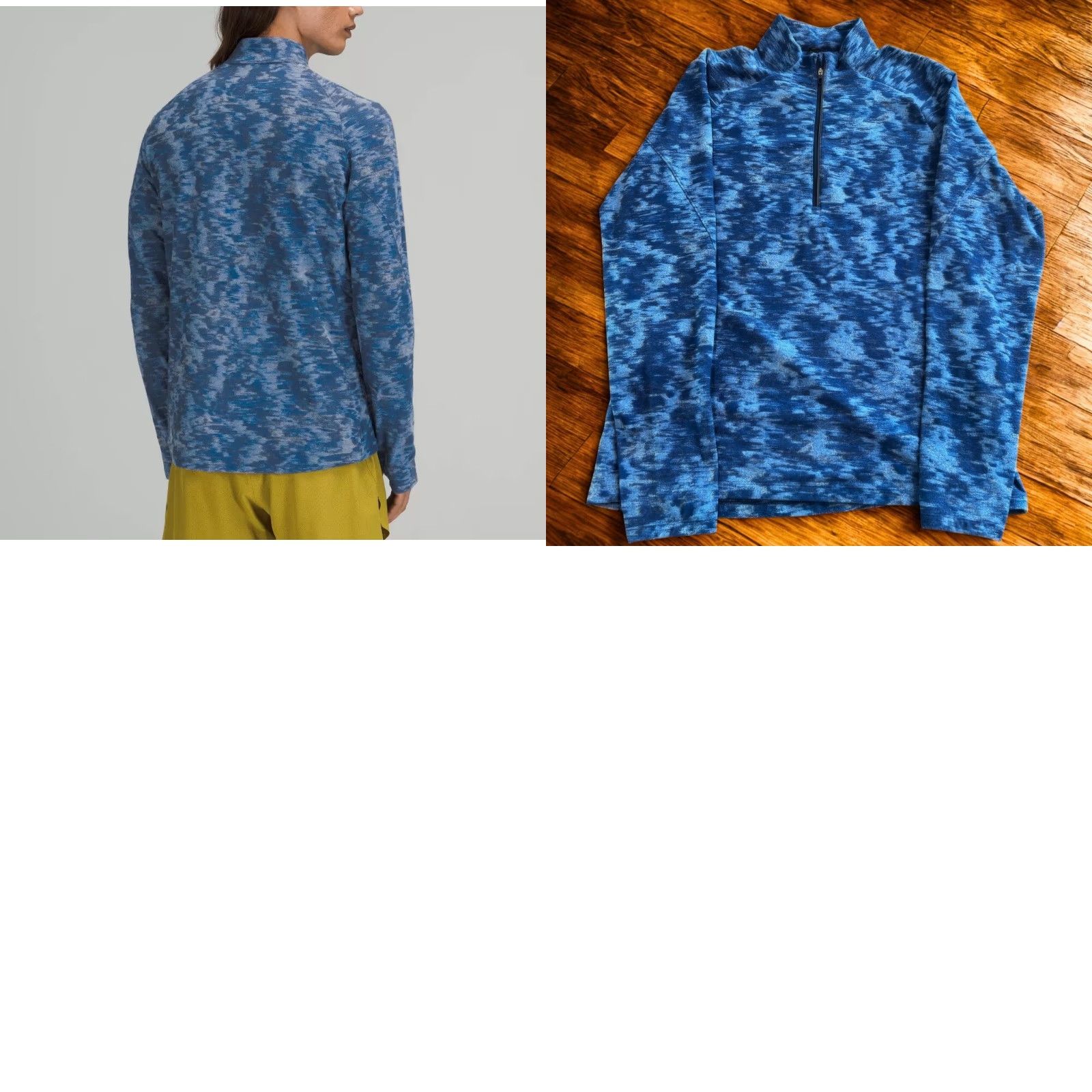 Lululemon Lululemon Surge Warm Half Zip Pullover Blue Camo Rulu Running Gym Mens XL Size US XL / EU 56 / 4 - 9 Thumbnail