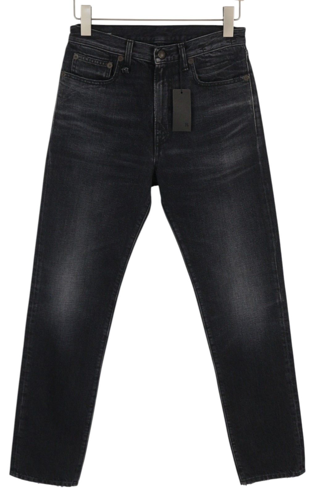 R13 AXL SLIM 27 Jake Black Faded Washed Zip Fly Denim 85823 Size 27" / US 4 / IT 40 - 1 Thumbnail
