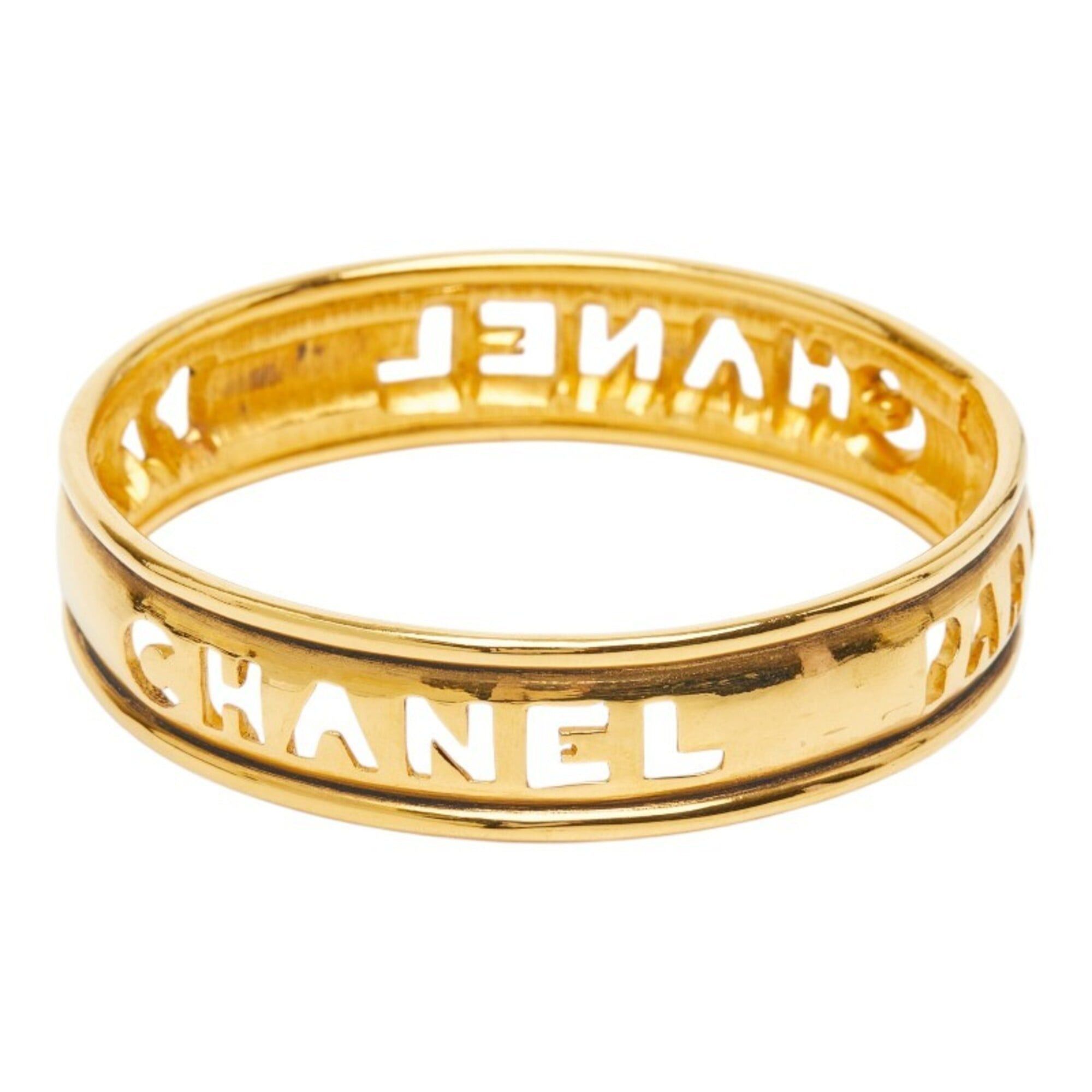 Chanel Chanel Logo Bangle, Gold Plated, Women's CHANEL Size ONE SIZE - 1 Thumbnail