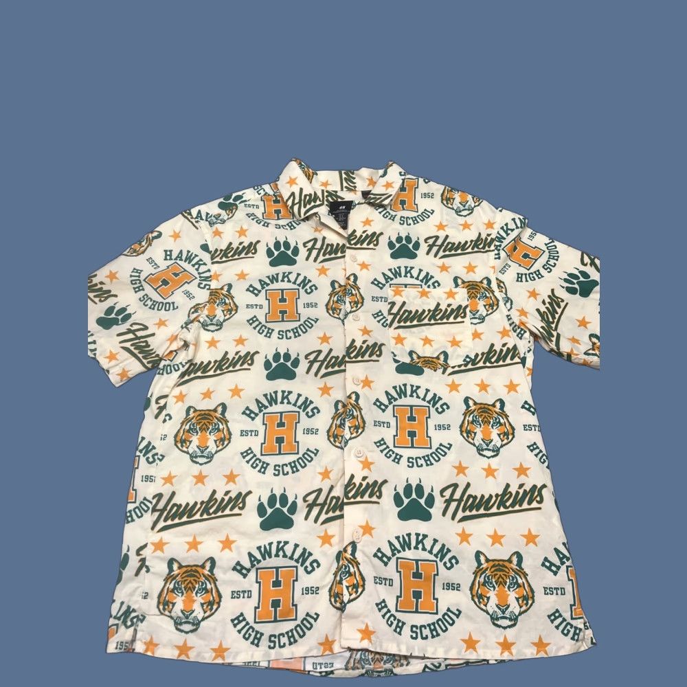 H&M H&M Stranger Things Shirt Tiger Hawaiian Yellow M Relaxed Shirt Short Sleeve Button-Up Mens Regular Medium Size US M / EU 48-50 / 2 - 1 Thumbnail