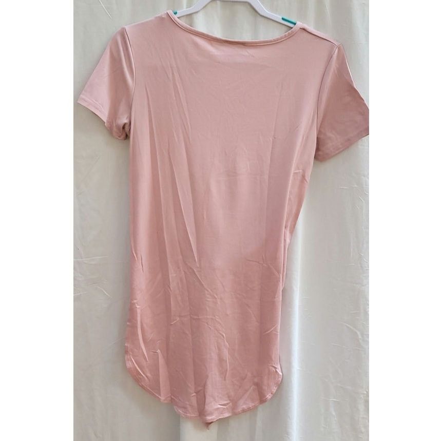 Other TMG New York Blush Pink Tie-Front Short Sleeve Blouse Size M Size M / US 6-8 / IT 42-44 - 2 Thumbnail