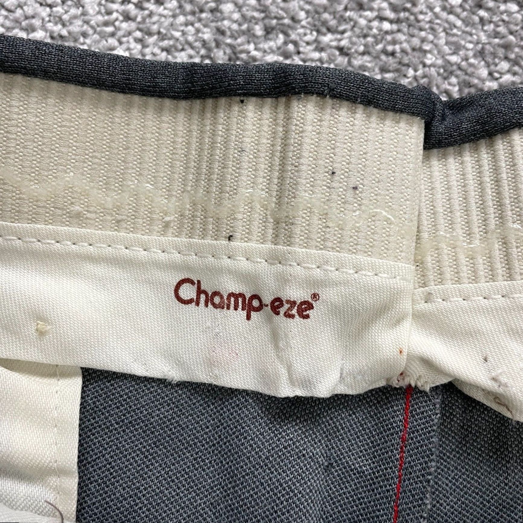 Vintage Champ-Eze Vintage Dress Pants Mens Grey Straight Leg Flat Front Trouser 35x29 Size US 35 - 3 Thumbnail