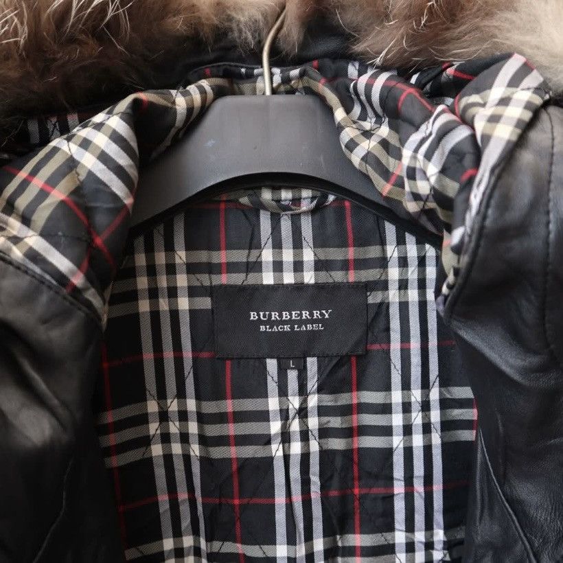 Black Label × Burberry × Genuine Leather Vintage Burberry Long Coat Fur Leather Jacket Size US L / EU 52-54 / 3 - 4 Thumbnail