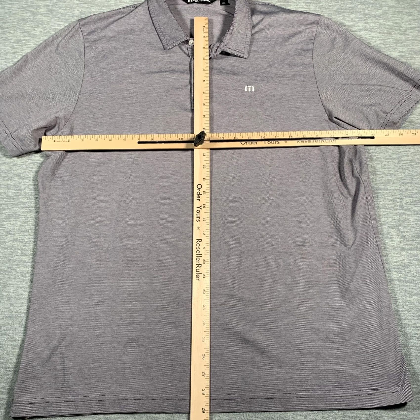 TravisMathew VINTAGE Travis Mathew Polo Shirt Mens 2XL Purple Micro Stripe Golf Stretch Logo Size US XXL / EU 58 / 5 - 6 Thumbnail