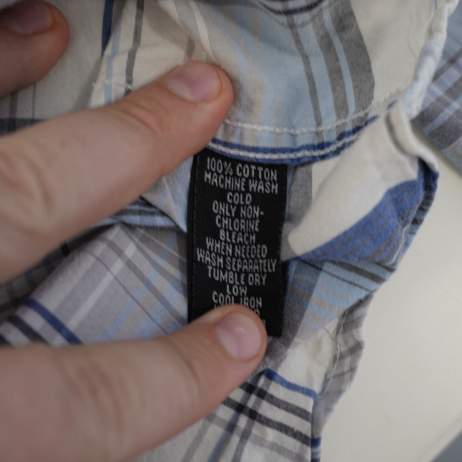 Other Bullhead Western Style Pearl Snap Large White Blue Plaid Col Size US L / EU 52-54 / 3 - 12 Thumbnail