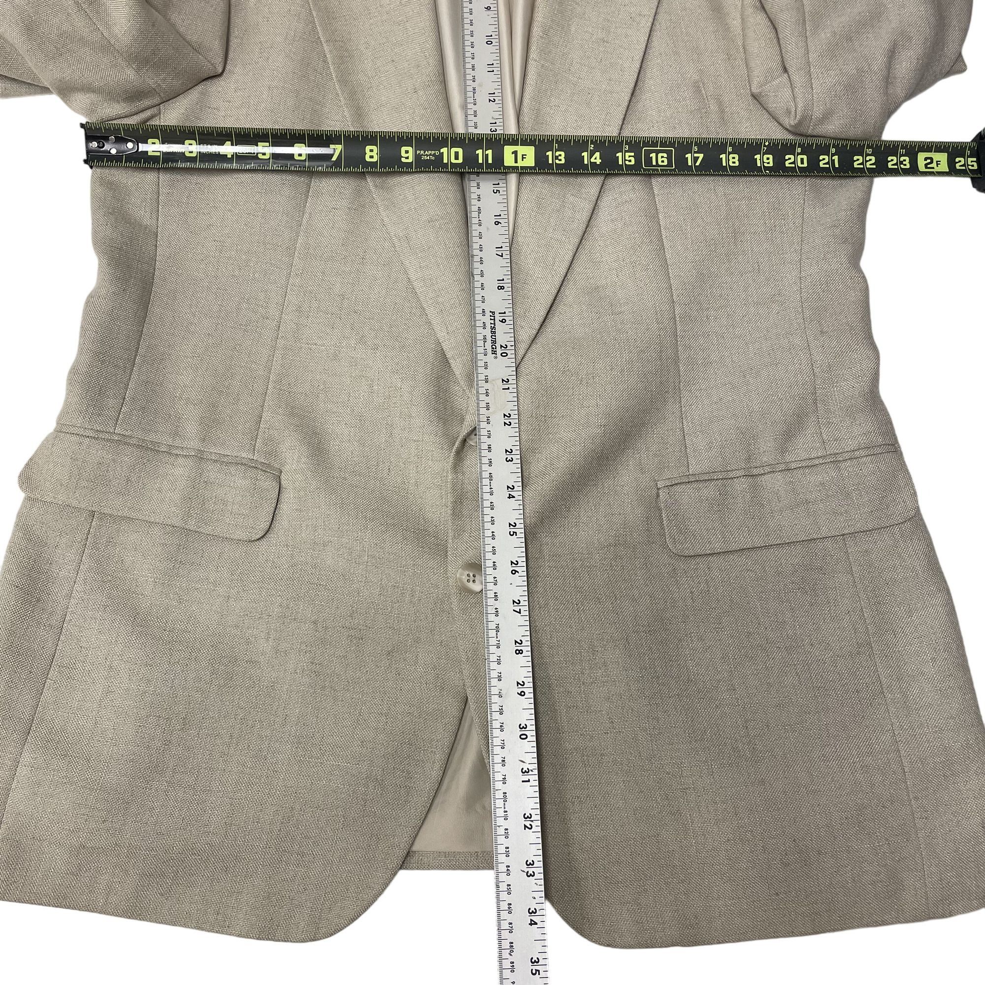 Haggar Vtg Haggar TROPICAL Khaki Sport Coat LINEN Jacket Size 44L - 8 Thumbnail