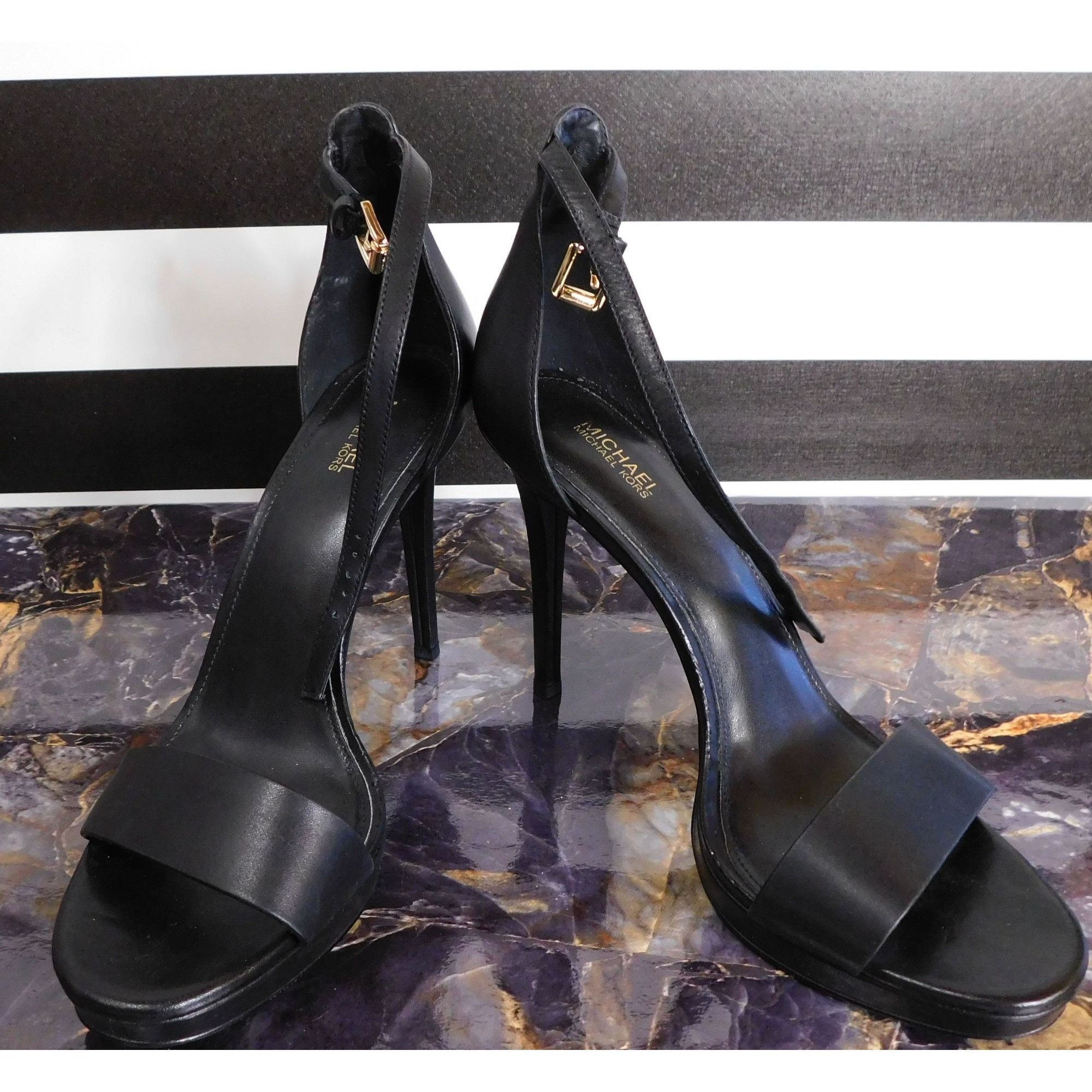 Michael Kors Michael Michael Kors Black Leather Strap Stiletto Heels Size Size US 9 / IT 39 - 3 Thumbnail