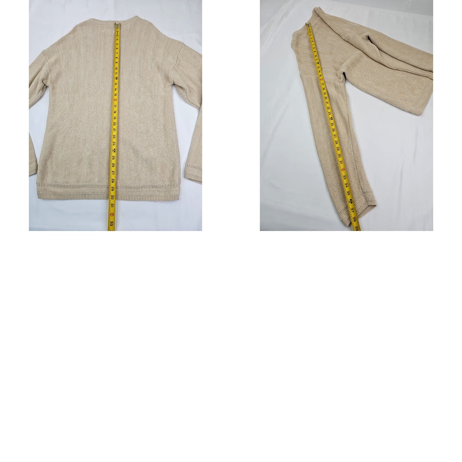 Chaps VTG Chaps Ralph Lauren Hand Frame Sweater Men L Herringbone Beige Ivory Knit Size US L / EU 52-54 / 3 - 8 Thumbnail
