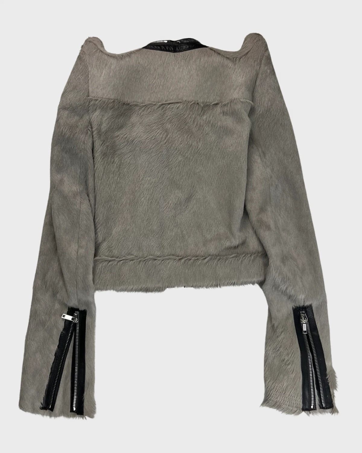 Rick Owens RICK OWENS AW22 HORNED SHOULDERS KLAUS JACKET GREY PONYHAIR Size US S / EU 44-46 / 1 - 2 Thumbnail