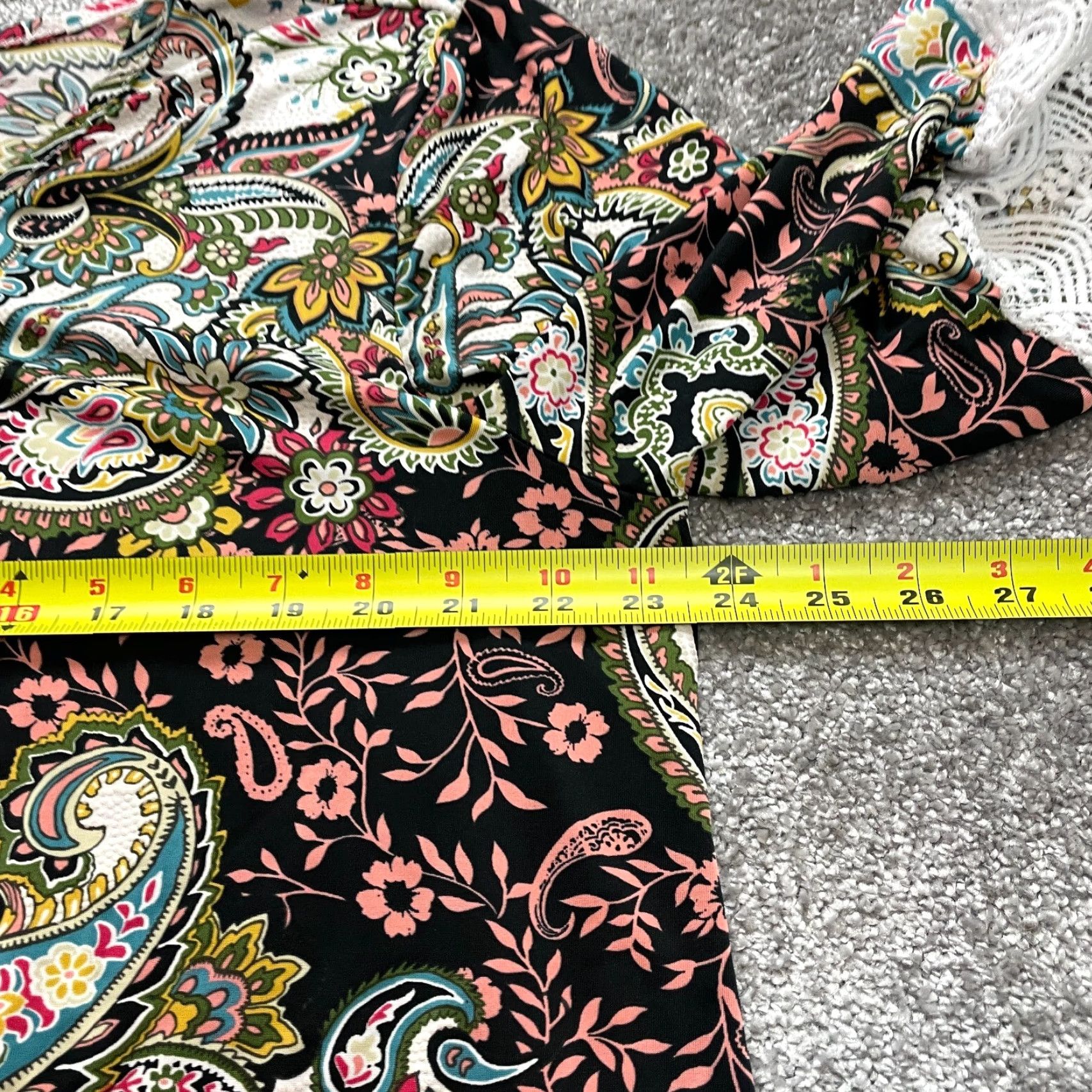 Vintage Unbranded Blouse Shirt Womens 2XL Paisley Floral 3/4 Sleeve Lace Cuff V Neck Top Size XXL / US 16-18 / IT 52-54 - 7 Thumbnail