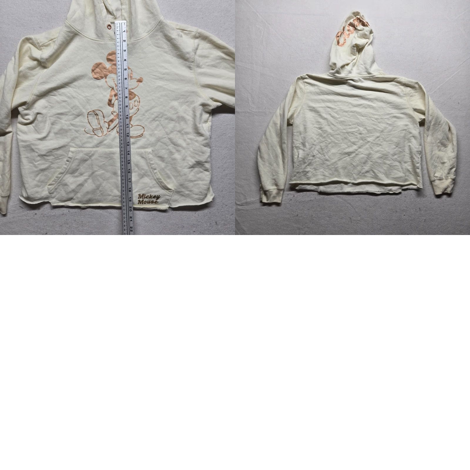 Disney Disney Mickey Mouse Crop Top Hoodie Sweatshirt Women’s XL Ivory Pullover Sweatshirt Disney Size XL / US 12-14 / IT 48-50 - 8 Thumbnail