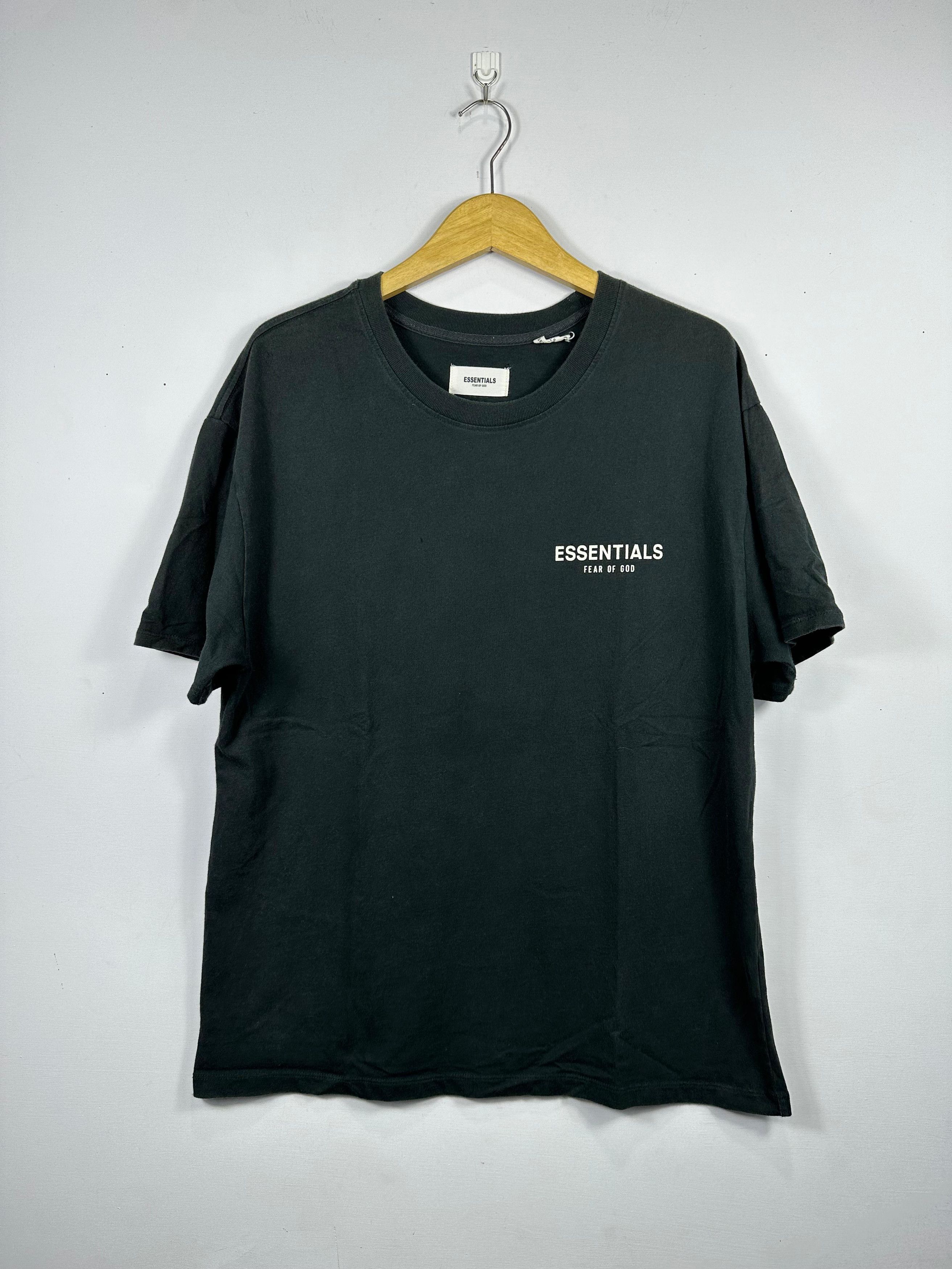image of Essentials x Fear Of God Black Star Tshirt, Men's (Size Small)