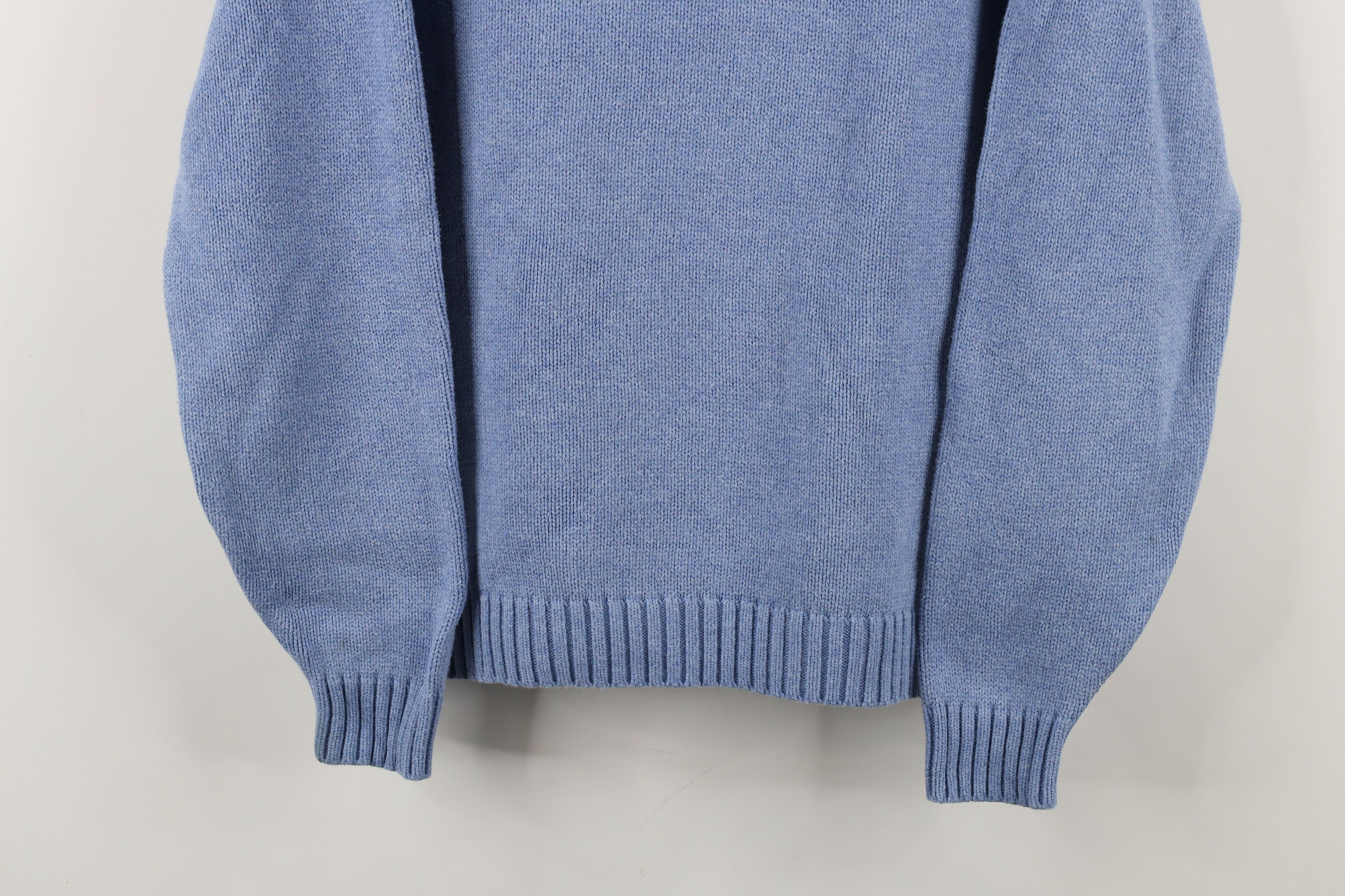 Lands' End × Vintage Vintage 90s Lands End Blank Cotton Knit Sweater Blue Japan Size L / US 10 / IT 46 - 3 Thumbnail