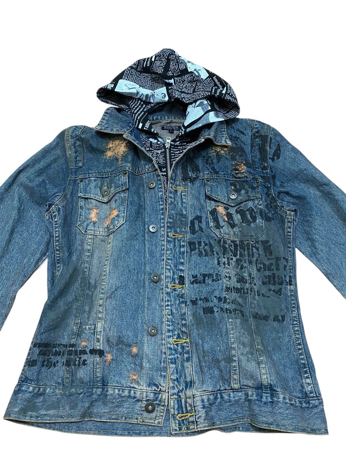 GOSTAR DE FUGA × In The Attic × Seditionaries 🔥RARE🔥 in the attic printed waxed denim jacket double layer Size US M / EU 48-50 / 2 - 4 Thumbnail