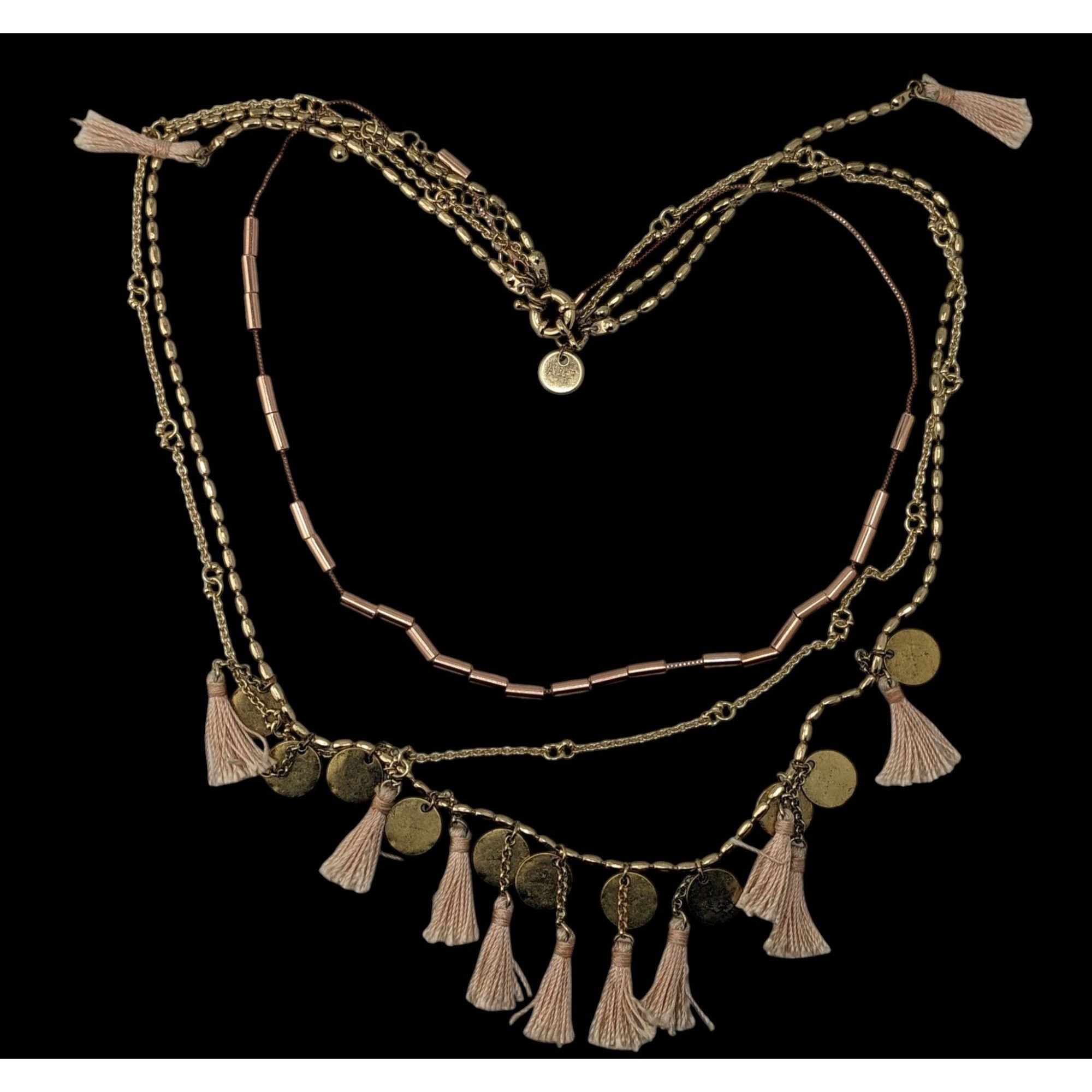 Abercrombie & Fitch Abercrombie & Fitch Preppy Bohemian Gold-Toned Multi-Layer N Size ONE SIZE - 3 Thumbnail