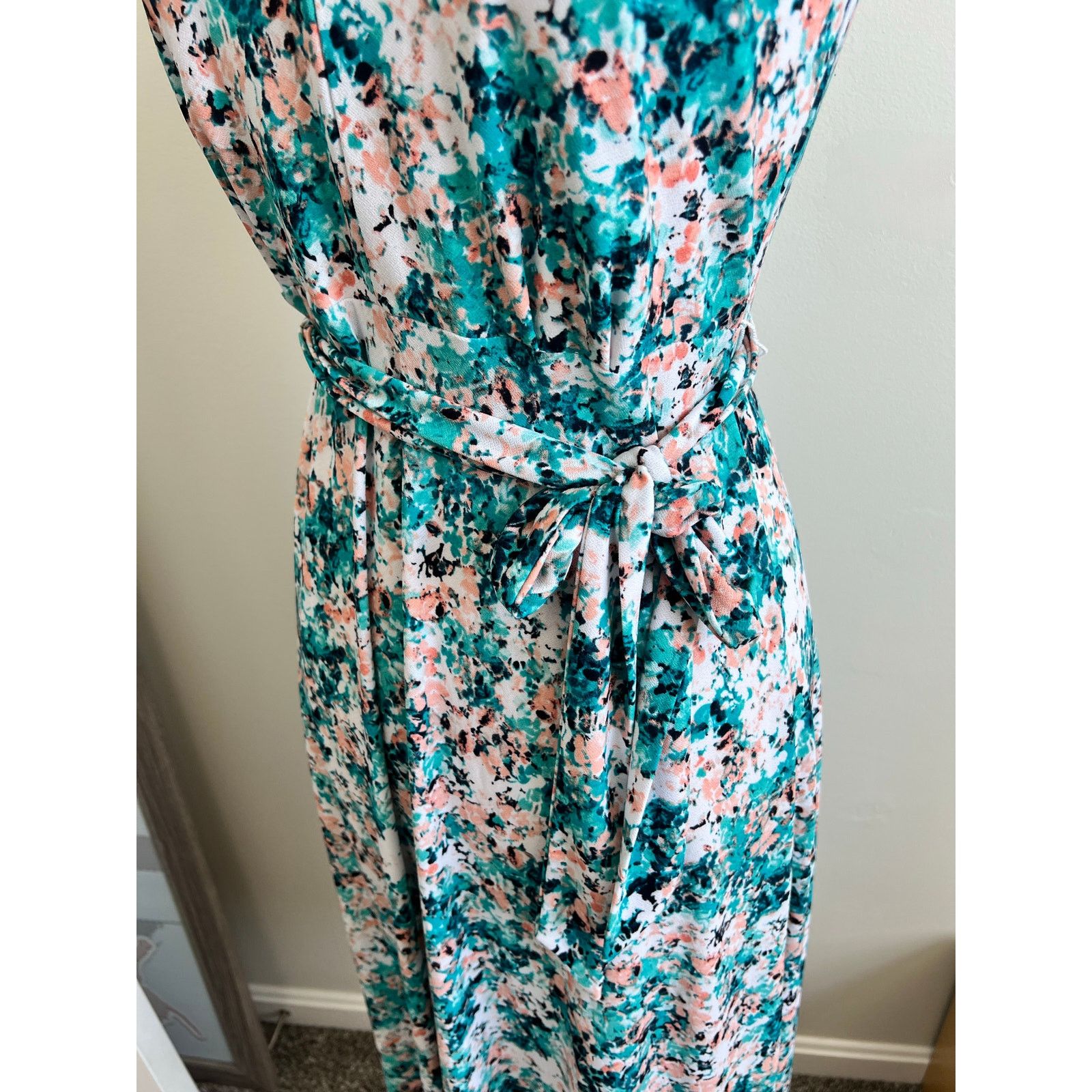 Apt. 9 Apt 9 V-Neck Sleeveless Floral Print Midi Dress Small Size S / US 4 / IT 40 - 3 Thumbnail