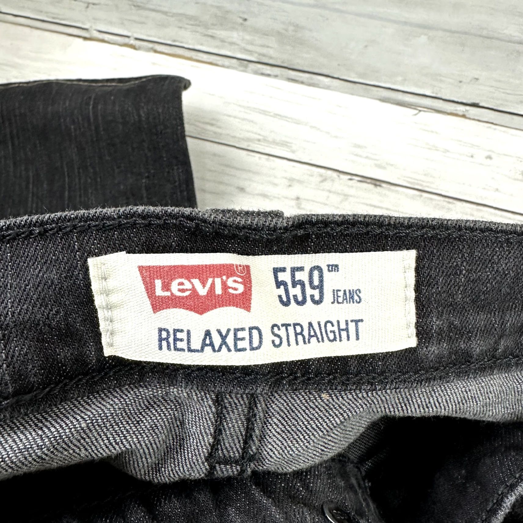Levi's Levi’s Men’s 559 Relaxed Straight Jeans 42x30 Black Denim 5-Pocket Logo USA Levi's 500 Series Mens Regular 42 Size US 42 / EU 58 - 3 Thumbnail