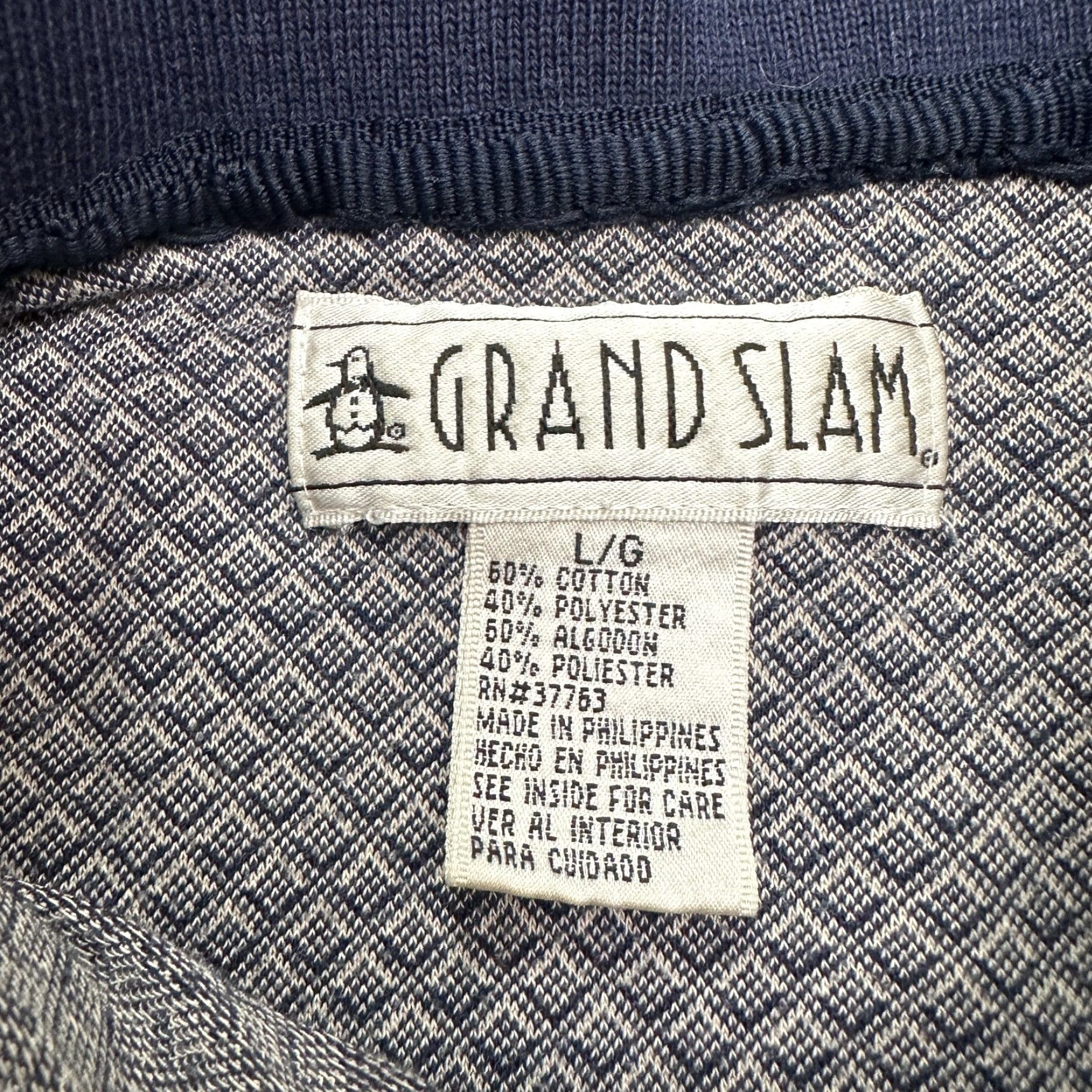 Vintage VINTAGE Grand Slam Polo Shirt Mens Large Blue Diamond Short Sleeve Cotton Casual Golf Size US L / EU 52-54 / 3 - 7 Thumbnail