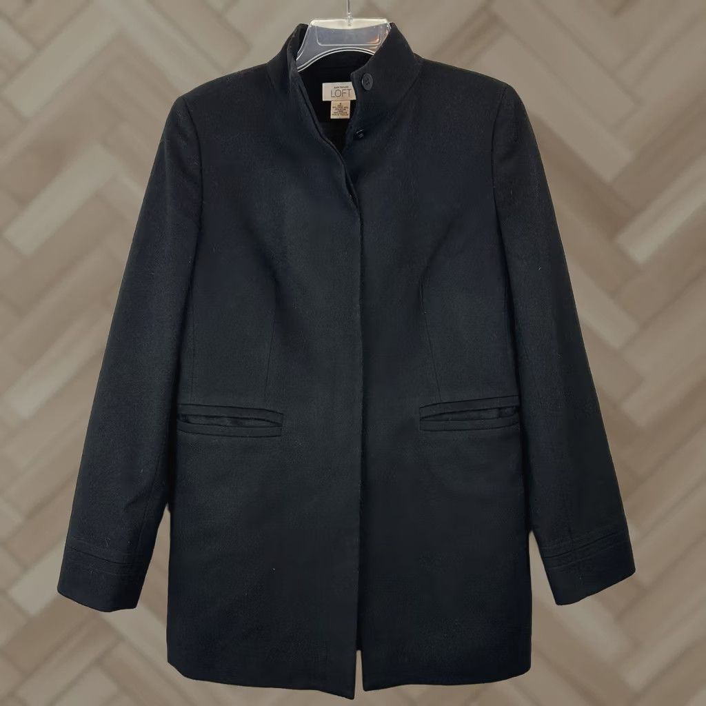 Ann Taylor Ann Taylor Loft Jacket Coat Womens 6 Black Wool Blend Work Classic Old Money Size M / US 6-8 / IT 42-44 - 1 Thumbnail