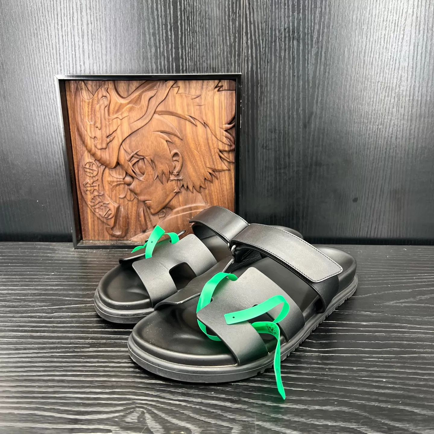 Hermes Hermès Chypre Black Slippers Size 38 Like New Size US 7.5 / IT 37.5 - 1 Thumbnail