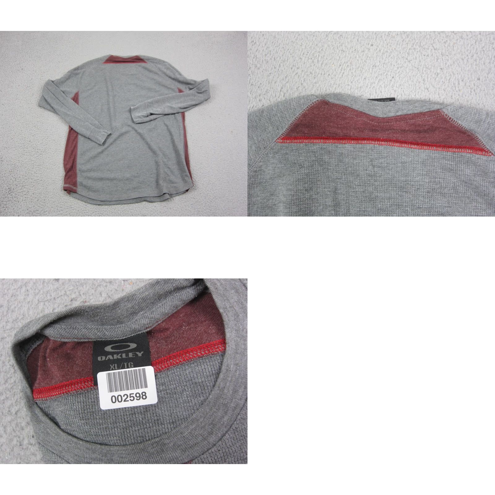 Oakley Oakley Shirt Mens XL Gray Thermal Knit Long Sleeve Crewneck T-Shirt Size US XL / EU 56 / 4 - 8 Thumbnail