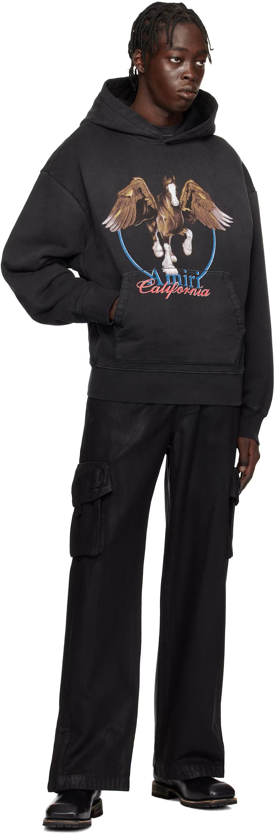 Amiri o1h1sh10525 Pegasus Hoodie in Black Size US M / EU 48-50 / 2 - 6 Thumbnail