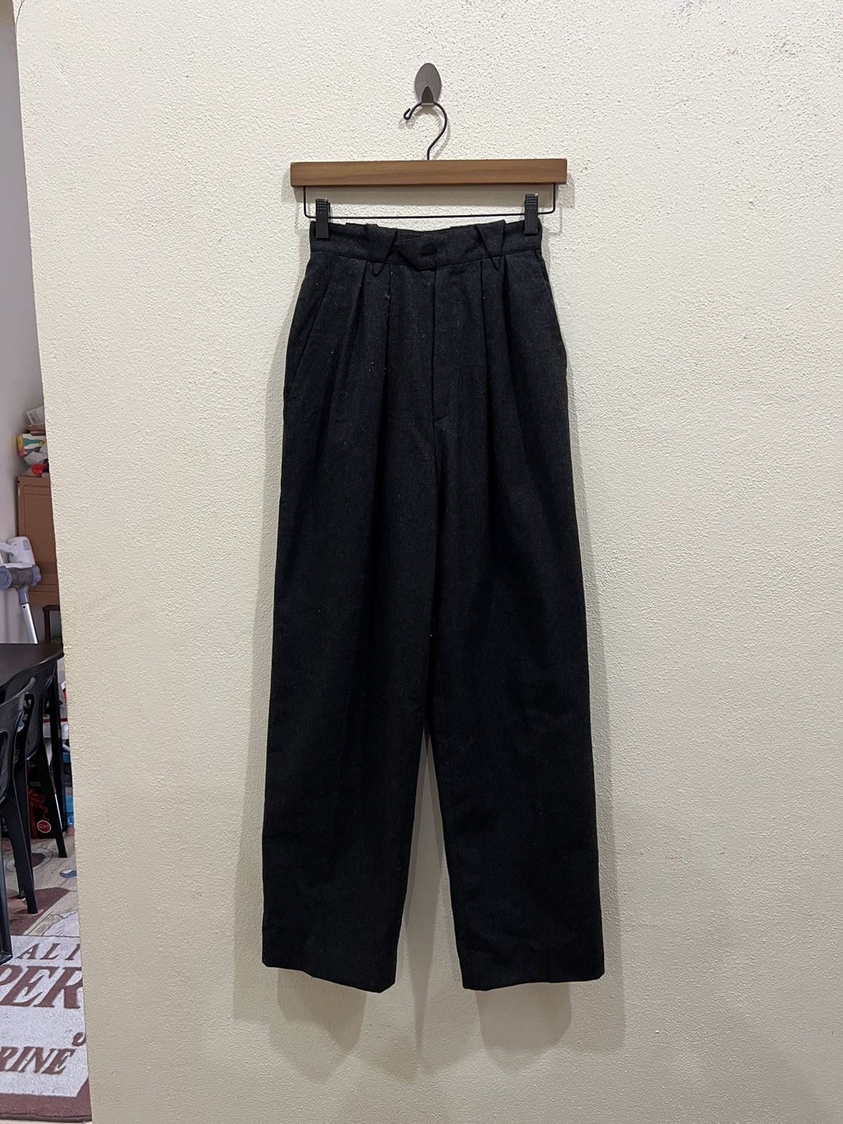 Thierry Mugler Thierry Mugler Edition Paris Wool Baggy Pant Size 23" - 2 Thumbnail