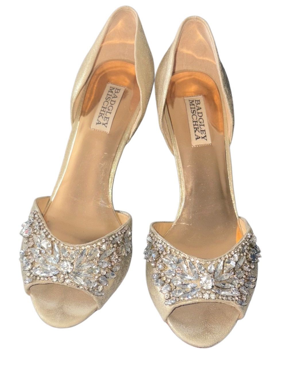 Badgley Mischka Badgley Mischka Crystal Embellished Heels Size US 8.5 / IT 38.5 - 2 Thumbnail