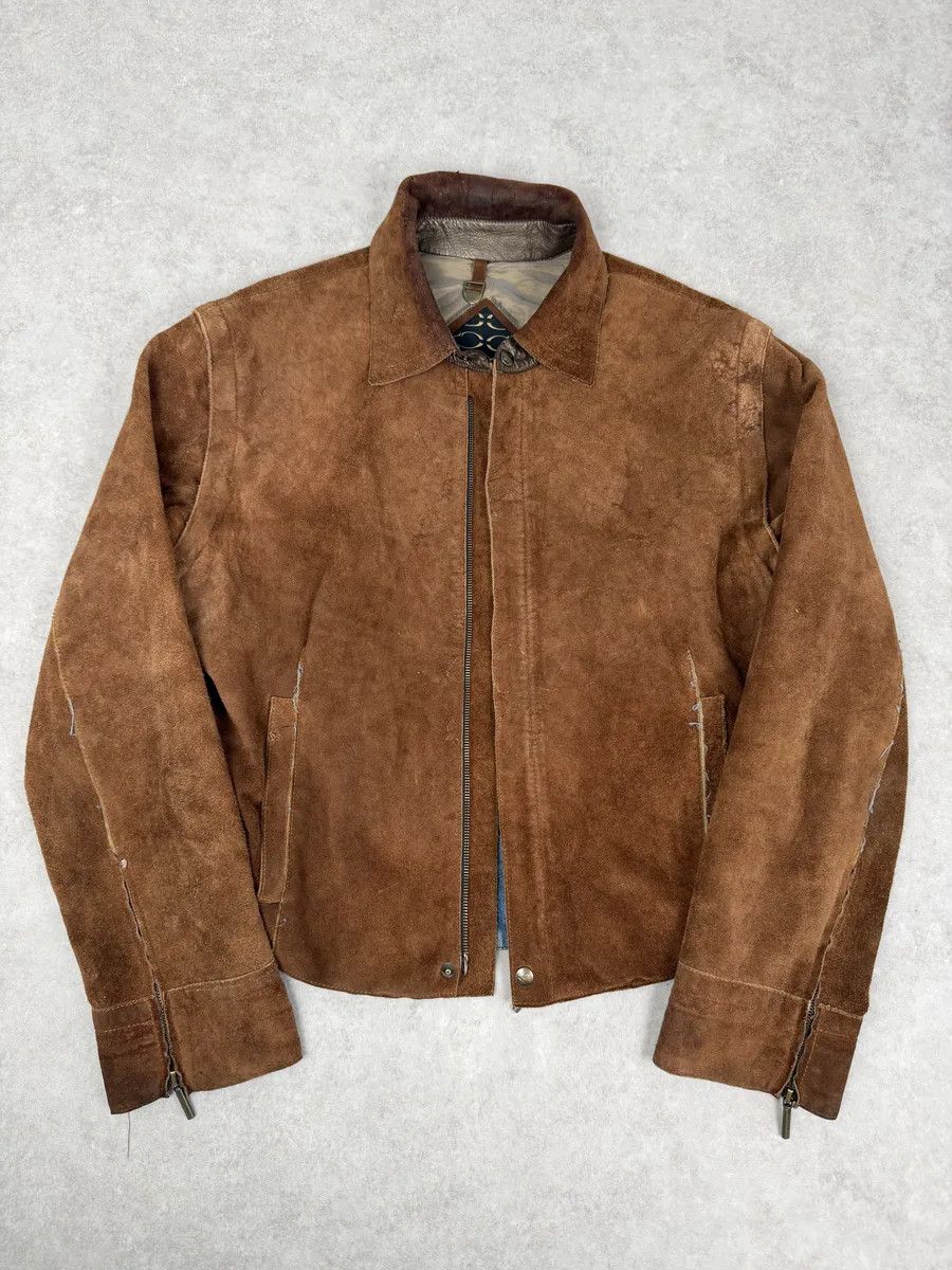 Just Cavalli AW2005 Cavalli Contemporary Detachable Sleeves Brown Suede Denim Leather Jacket Size US M / EU 48-50 / 2 - 2 Thumbnail