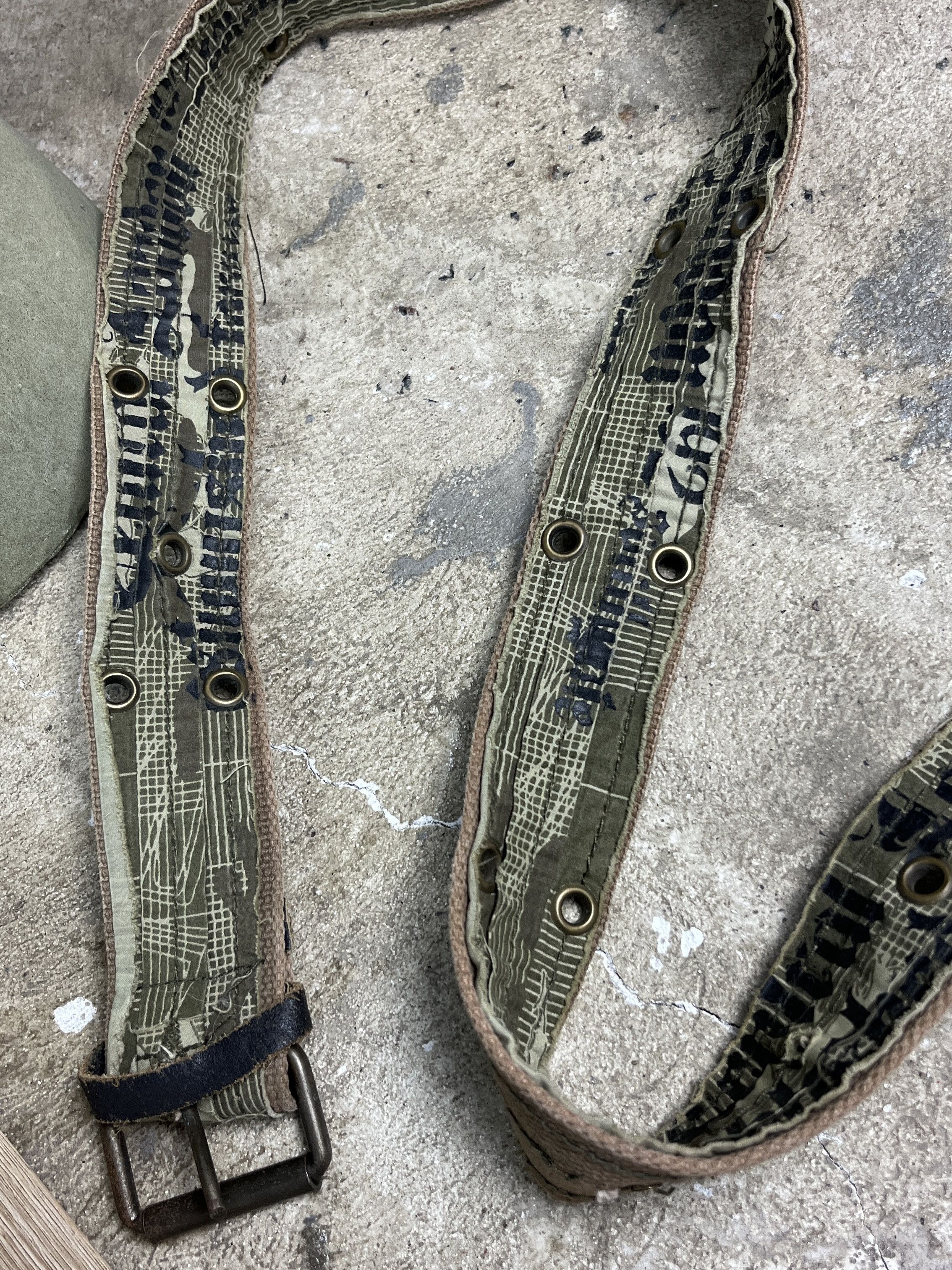 Vintage 2000s CAMO CANVAS MILITARY BELT - № 4506 Size ONE SIZE - 3 Thumbnail