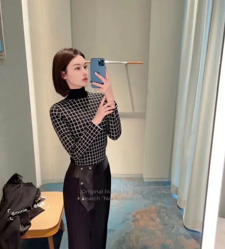 Hermes Hermes Knitted Turtleneck Sweater Black White Plaid High N Size XXS / US 00 / IT 34 - 7 Thumbnail