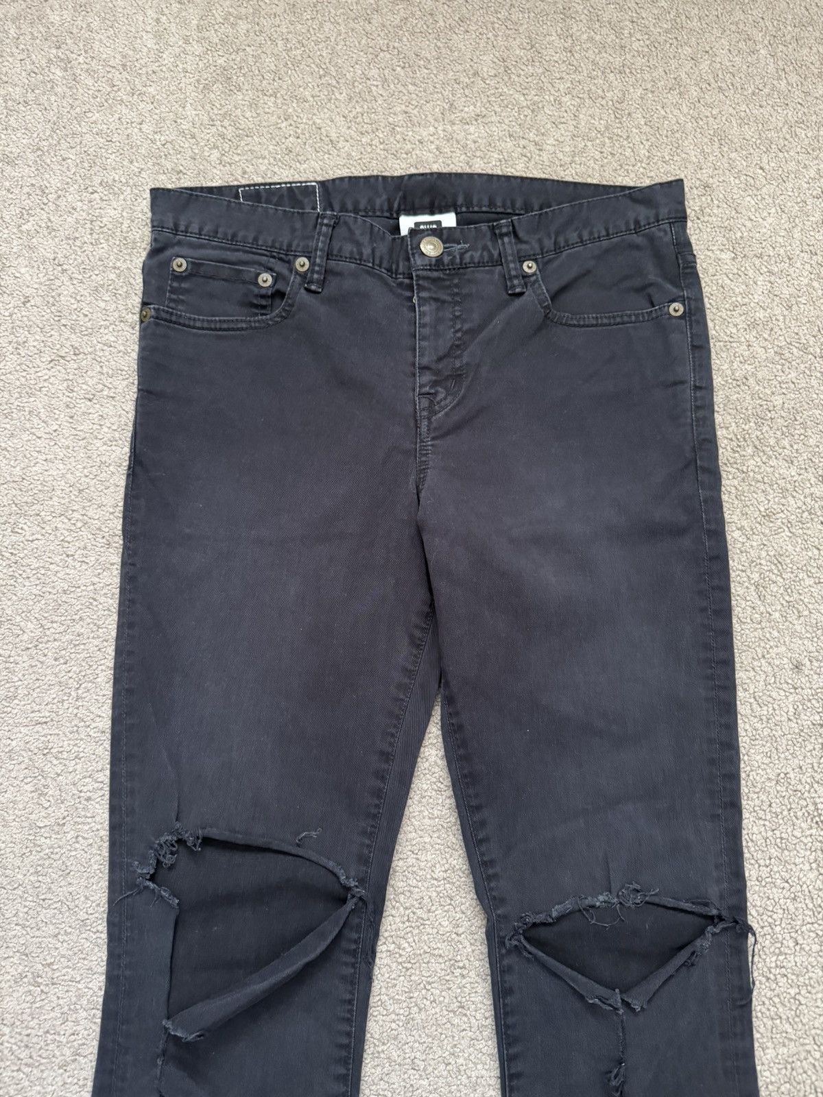 Swagger Swagger Knee Slit Skinny Black Denim Jeans Size US 28 / EU 44 - 2 Thumbnail