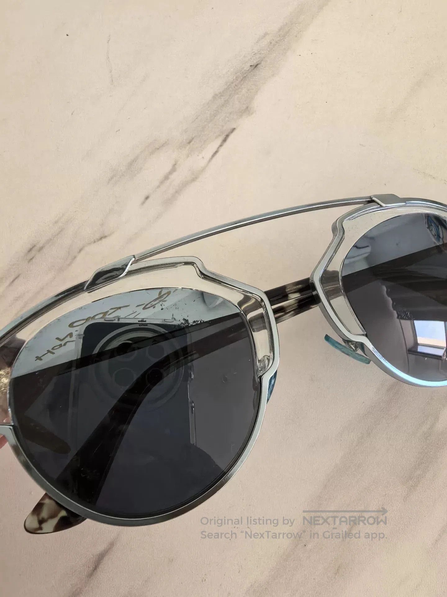 Dior Dior So Real Sunglasses with Silver Frame. Size ONE SIZE - 3 Thumbnail