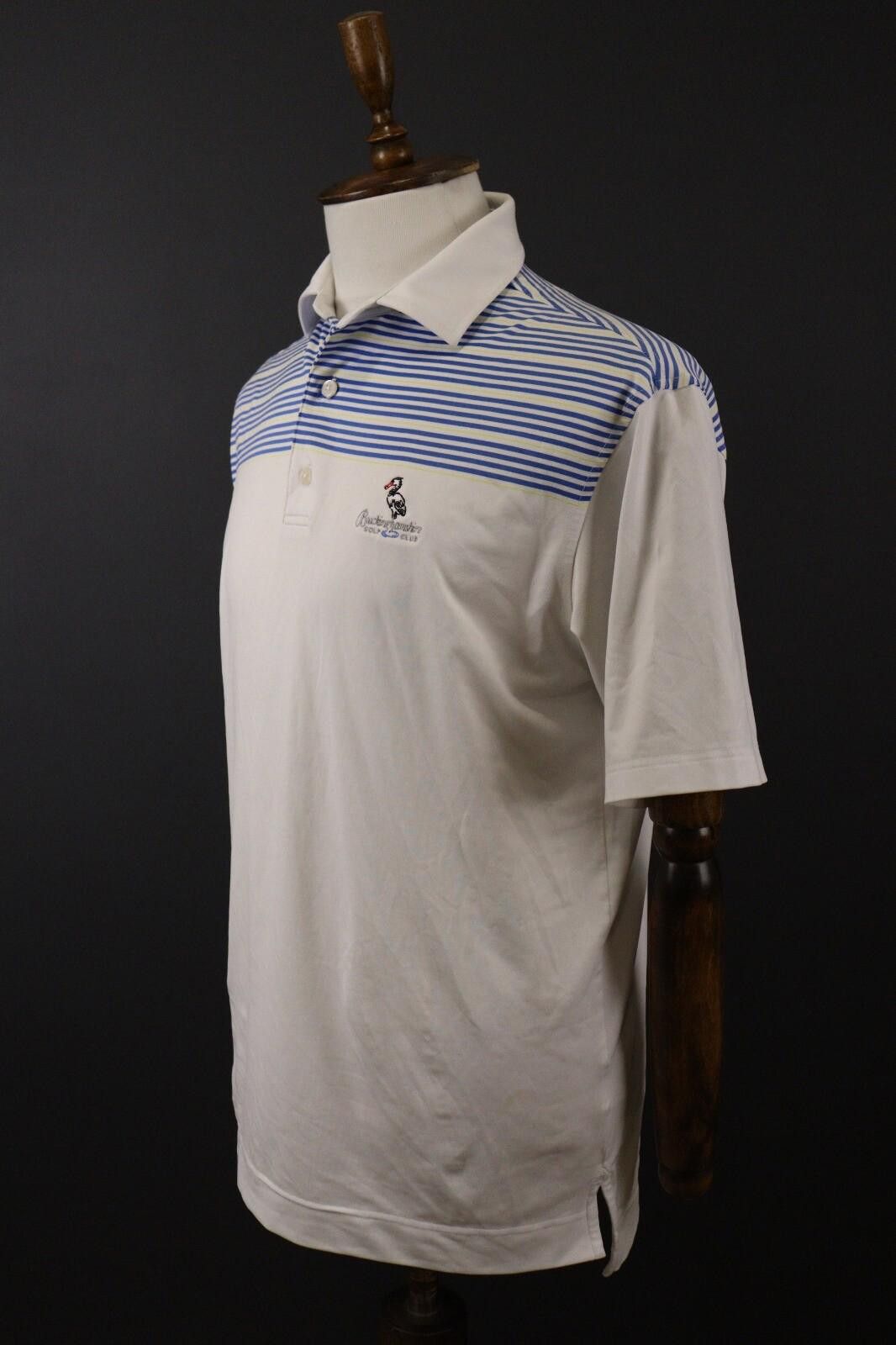 Footjoy Foot Joy White Stripe Summer Short Sleeve Polo Shirt Size M Size US M / EU 48-50 / 2 - 6 Thumbnail