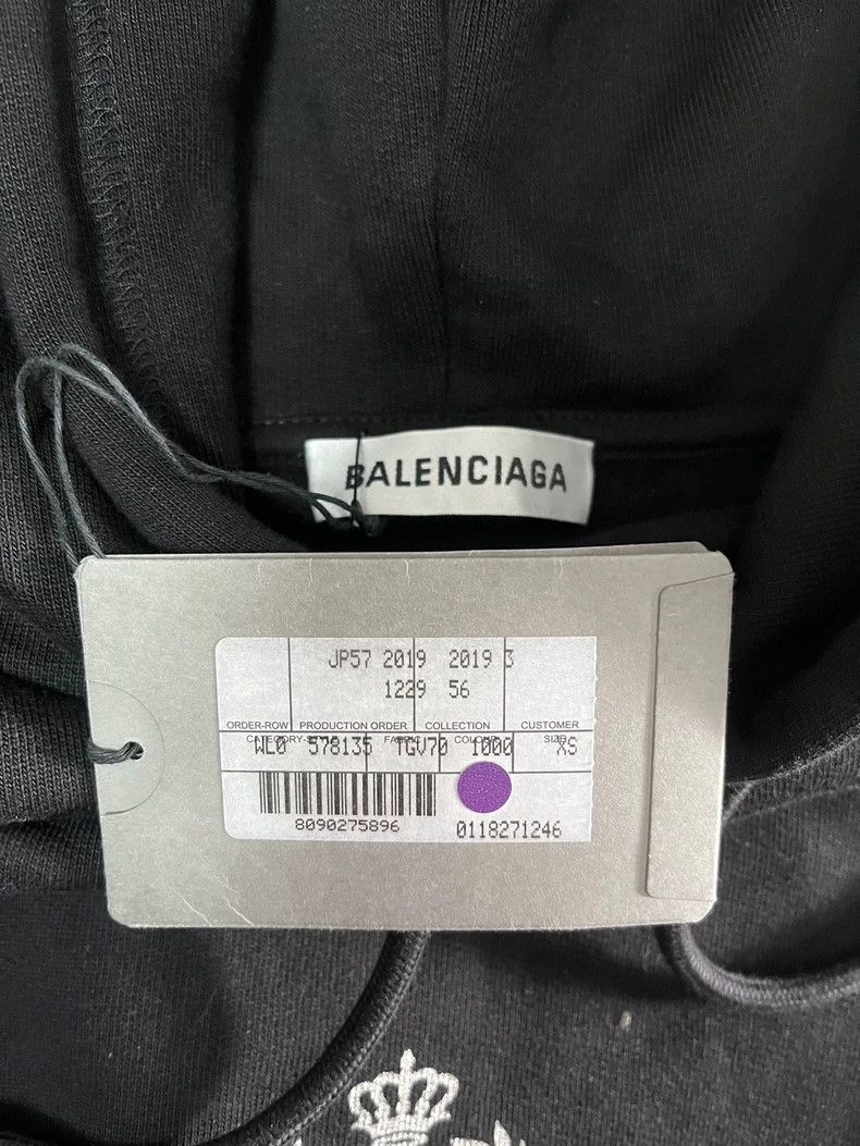 Balenciaga Balenciaga Crown Logo Letter Logo Hooded Solid Long Sleeve Size US XS / EU 42 / 0 - 4 Thumbnail