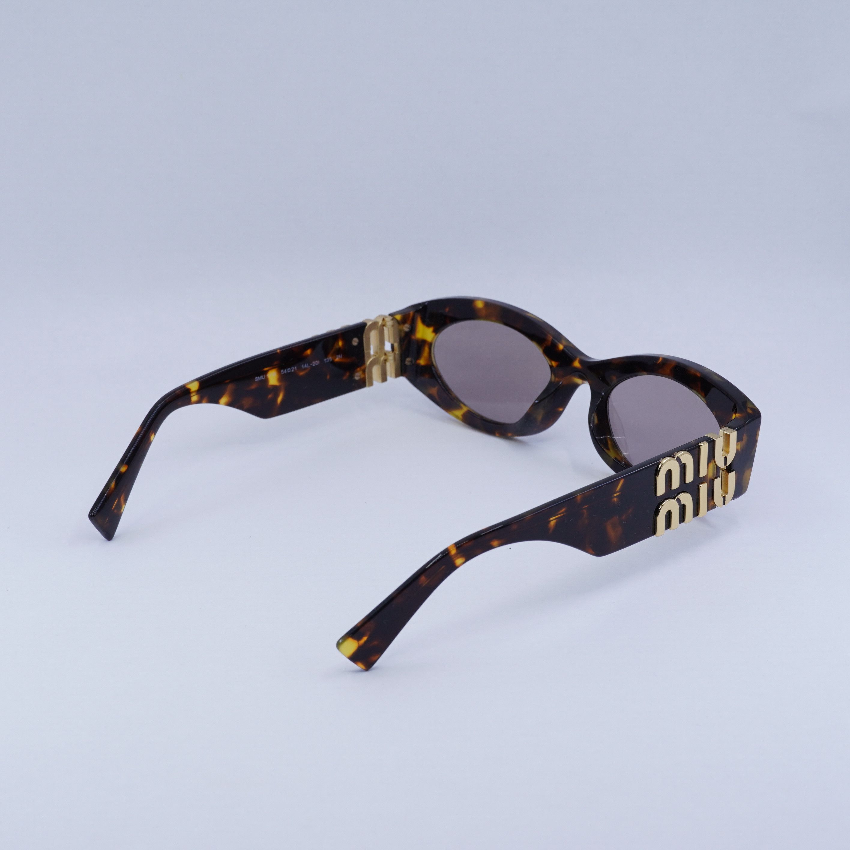 Miu Miu Miu Miu MU11WS 14L20I Sunglasses Havana Oval Frame Size ONE SIZE - 9 Thumbnail