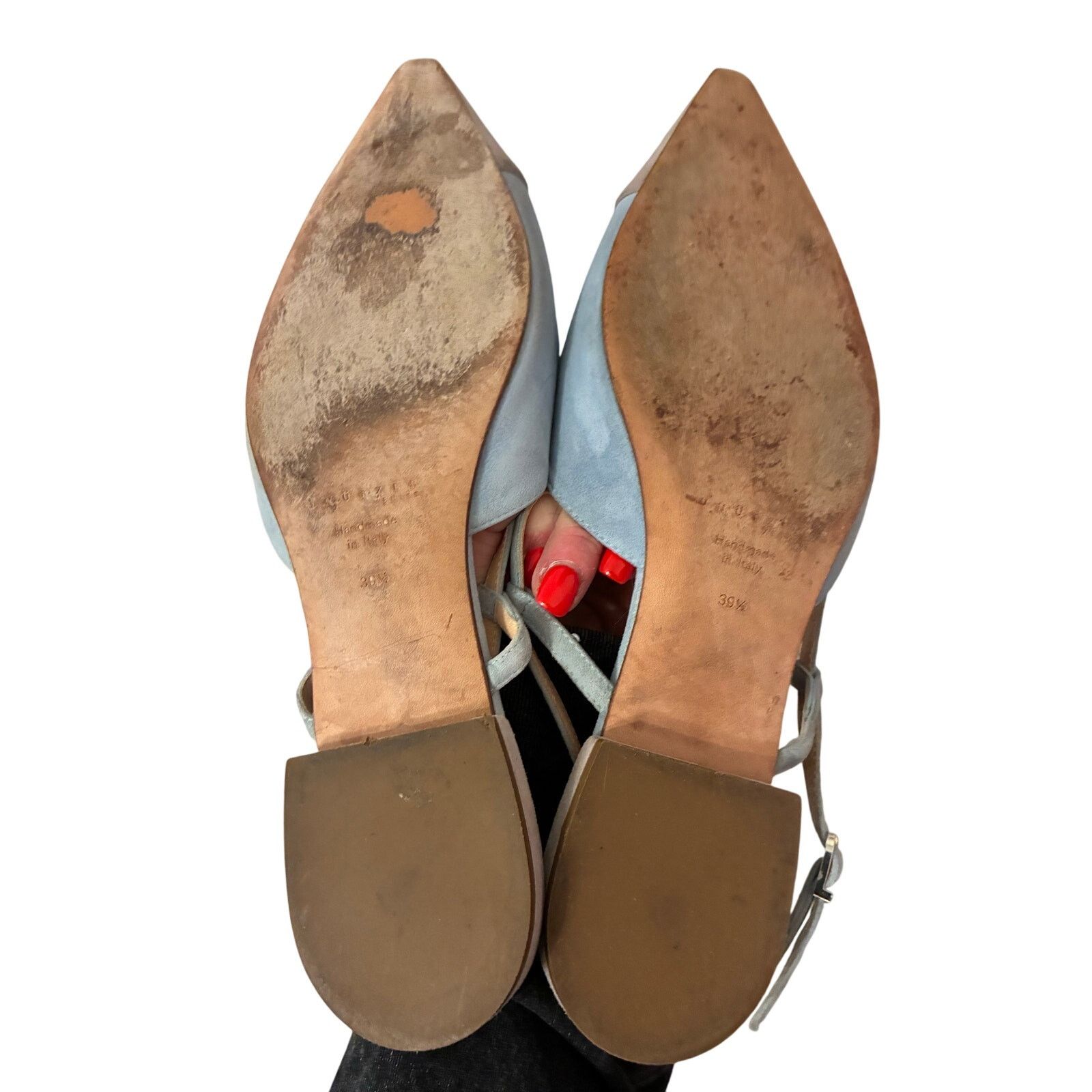 Other Unützer Italy Two Tone Suede Slingback Flats Cap Toe EU 39 Size US 8.5 / IT 38.5 - 4 Thumbnail