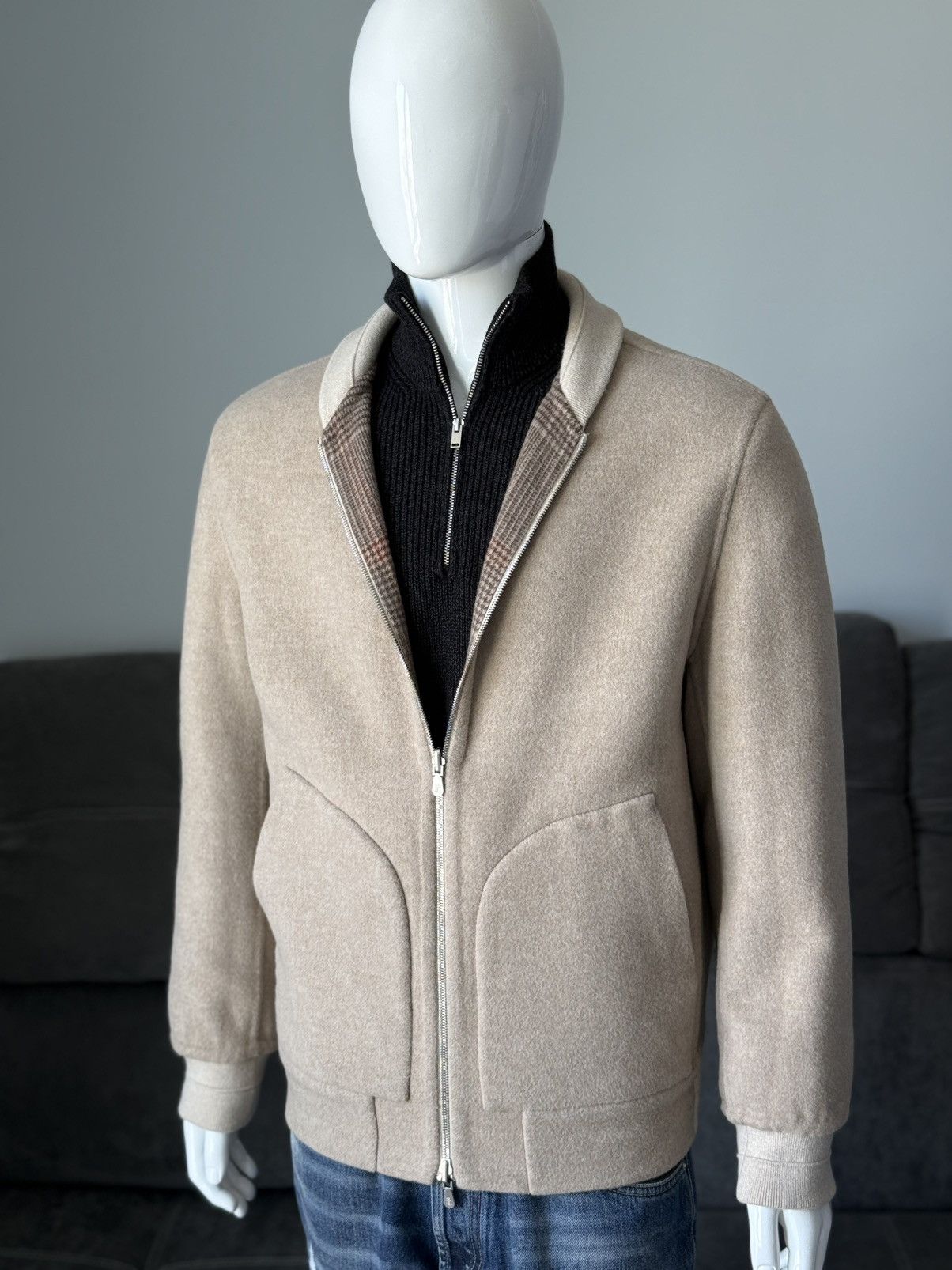 Brunello Cucinelli Brunello Cucinelli Reversible Bomber Jacket Cashmere Plaid Size US L / EU 52-54 / 3 - 9 Thumbnail