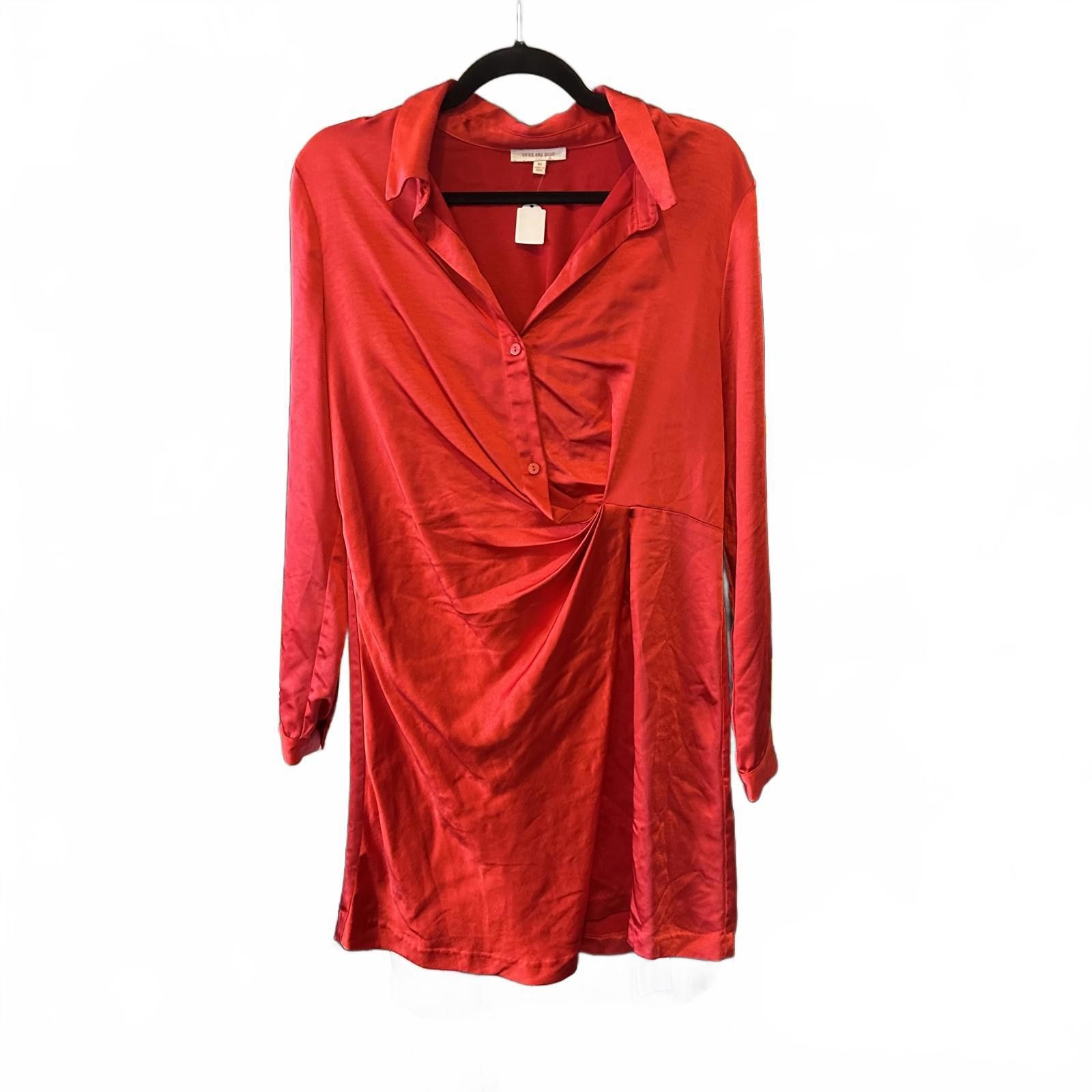 Designer Elegant Red Button-Up Dress by Skies Are Blue Size M / US 6-8 / IT 42-44 - 1 Thumbnail