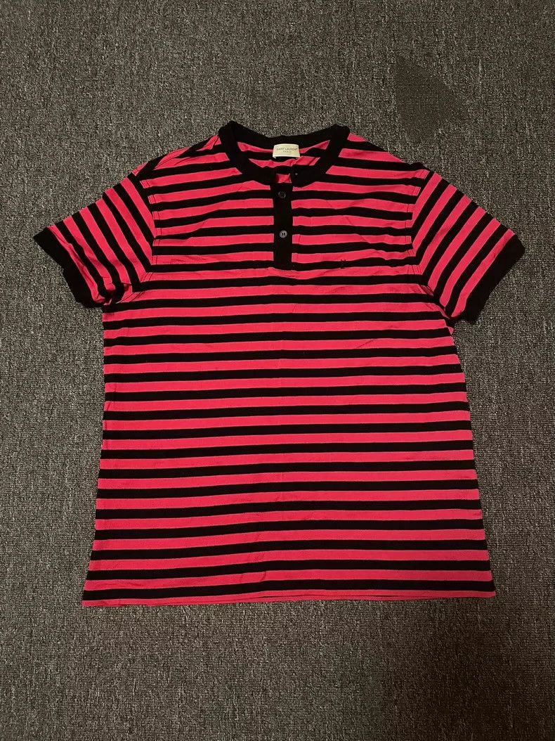 Yves Saint Laurent Saint Laurent Striped Short Sleeve T-Shirt-yf Size US L / EU 52-54 / 3 - 1 Thumbnail