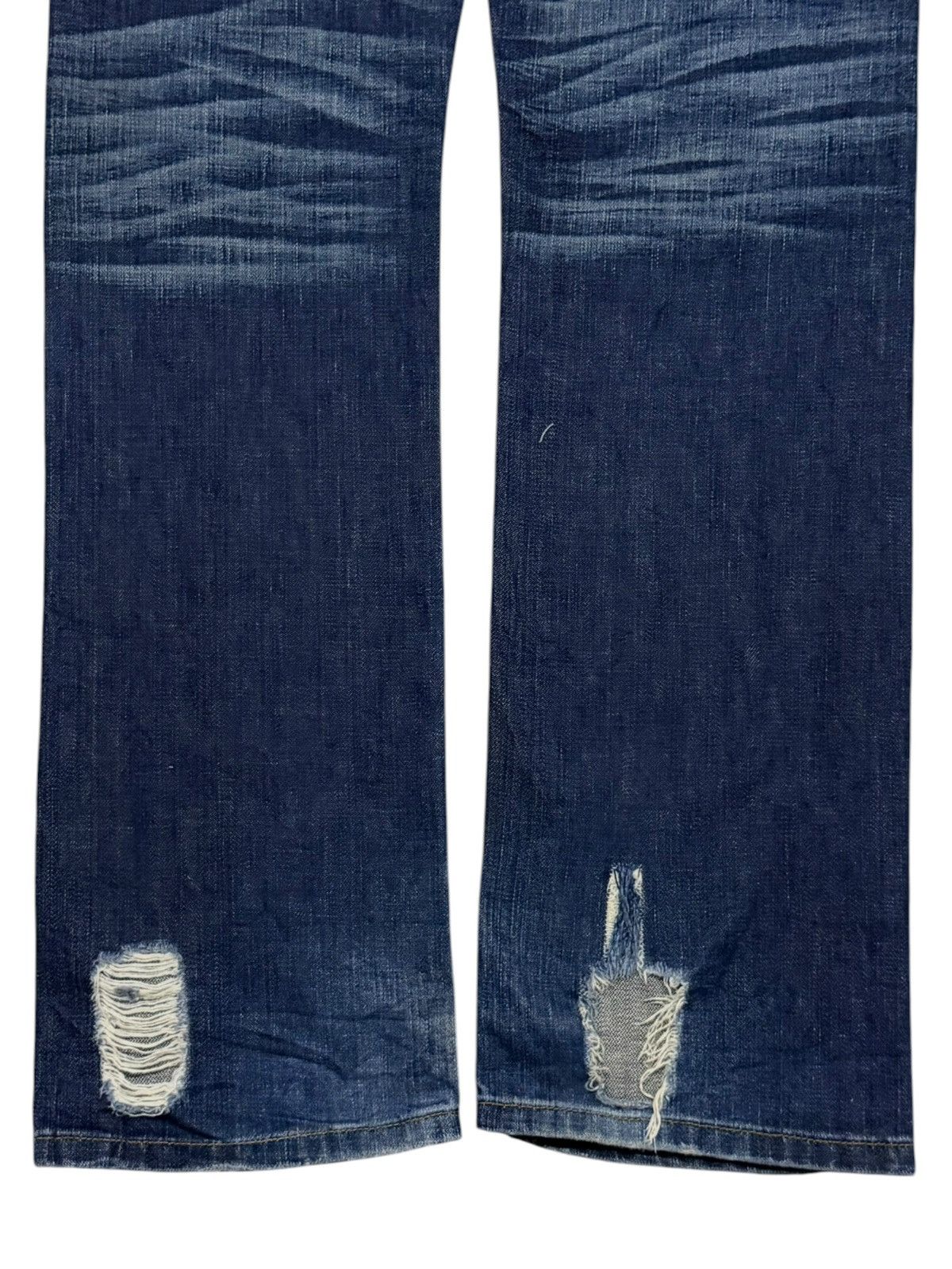 Japanese Brand Vintage Y2K Artisan De Luxe Destroy Blue | Slim Straight W32 Size US 32 / EU 48 - 7 Thumbnail