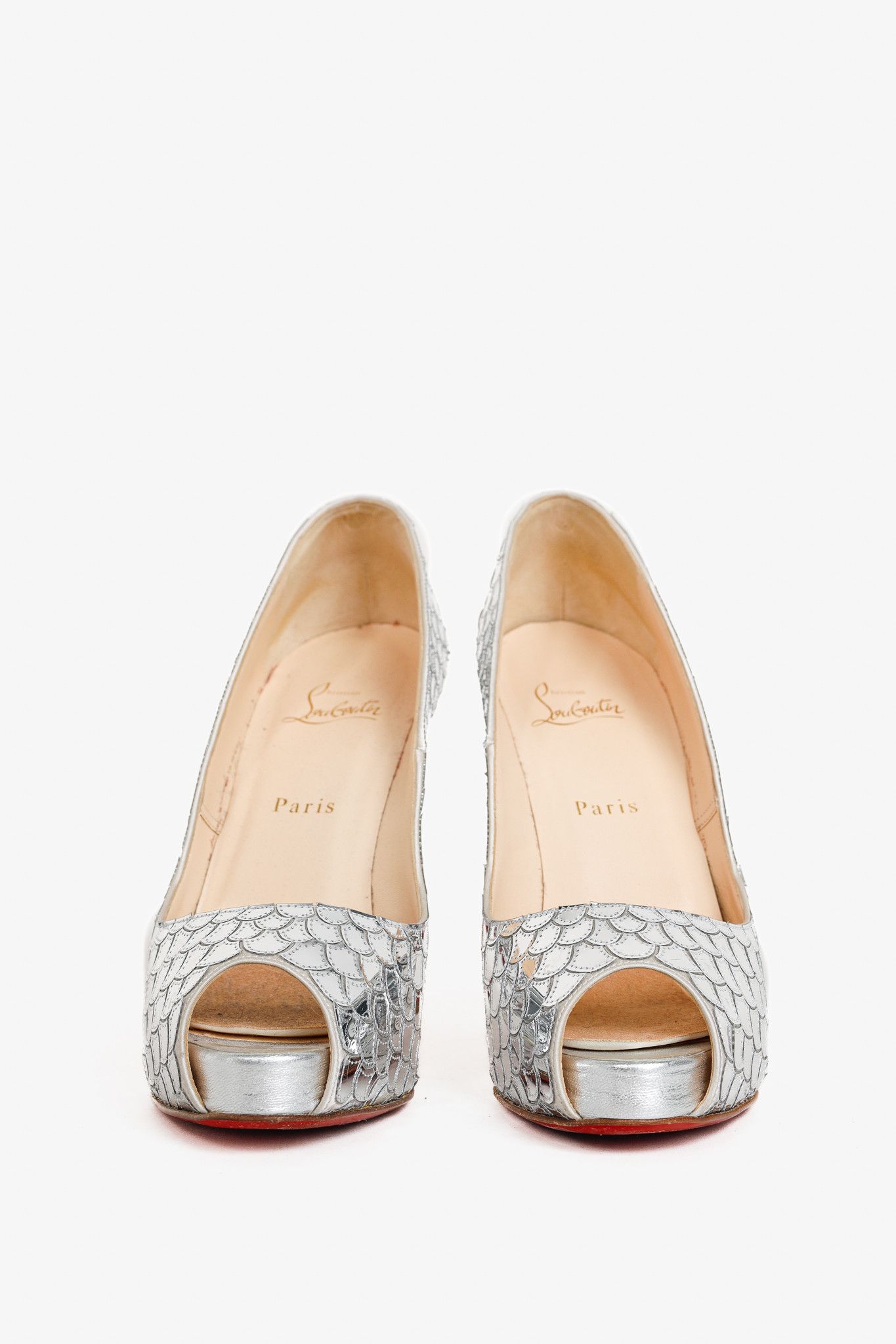 Christian Louboutin Christian Louboutin Poseidon Scale Peep-Toe Platform Pumps Size US 9 / IT 39 - 2 Thumbnail