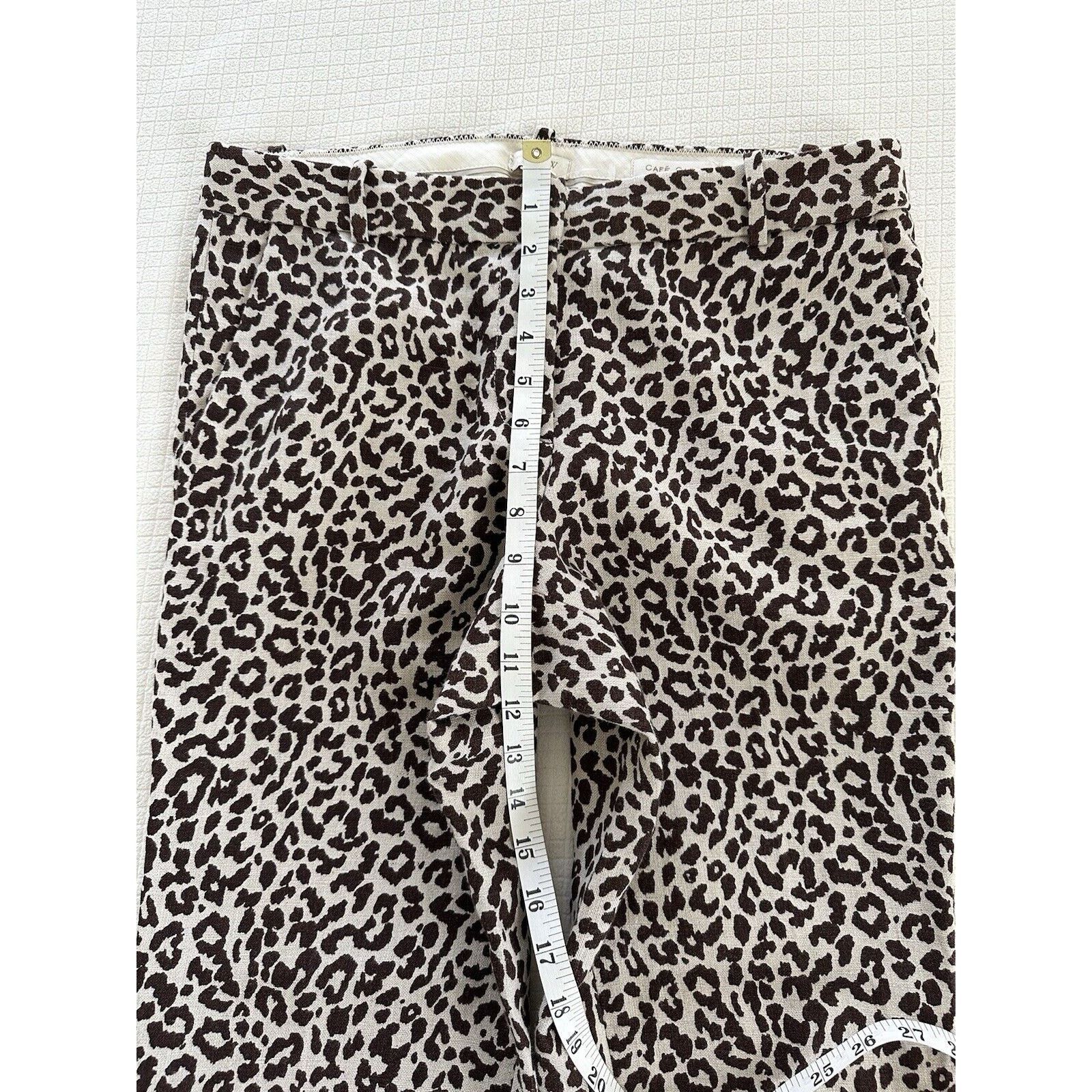 J.Crew J Crew Cafe Capri Leopard Print 100% Linen Pants Size 8 NWOT Size 30" / US 8 / IT 44 - 6 Thumbnail